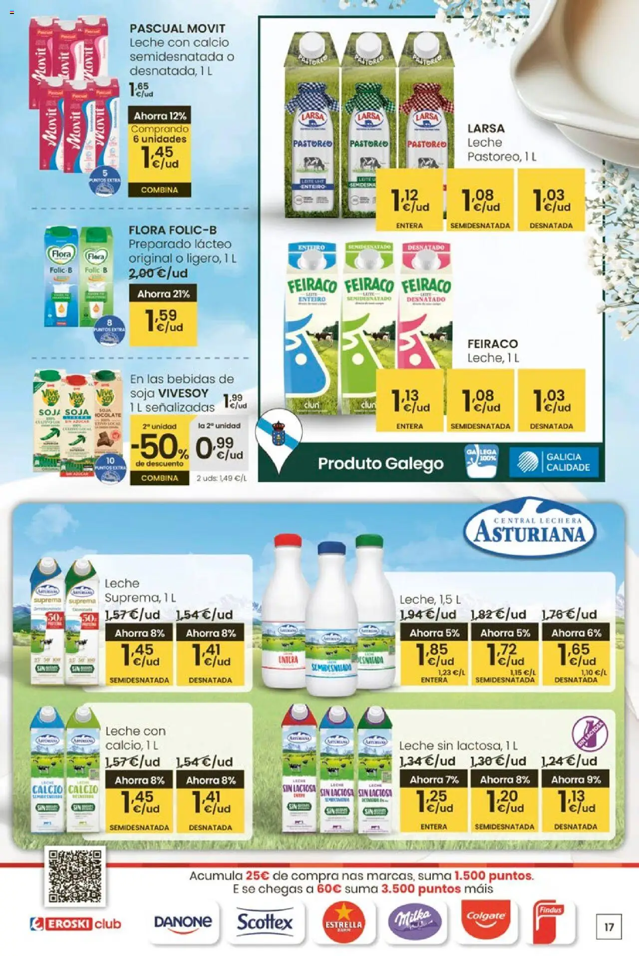 Eroski - Ofertons para conquistarte │ válido desde el 14.08.2025 | Página: 17 | Productos: Leche