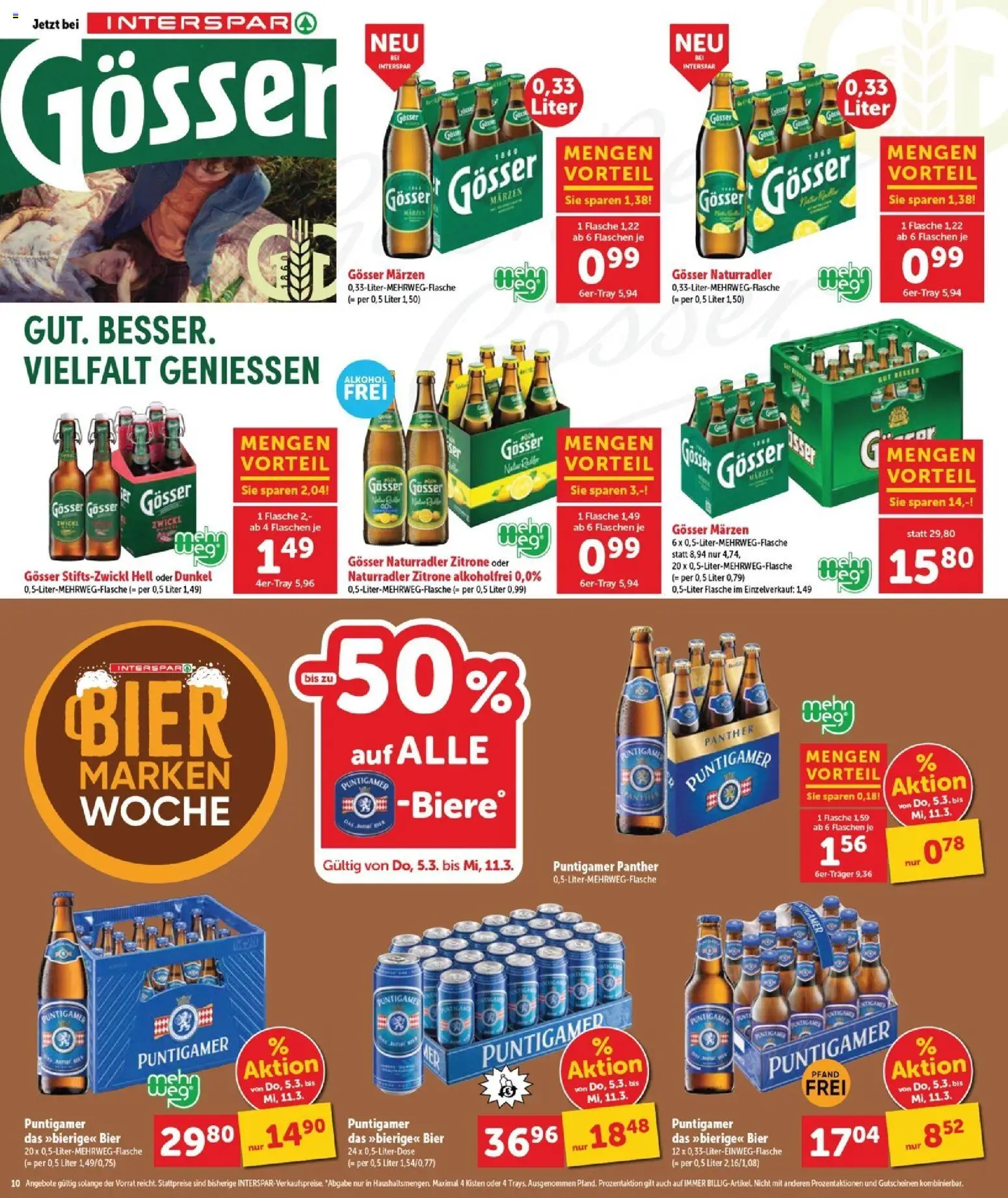 Interspar Flugblatt - Burgenland Sued gültig ab 05.03.2026 | Seite: 10 | Produkte: Zitrone, Bier