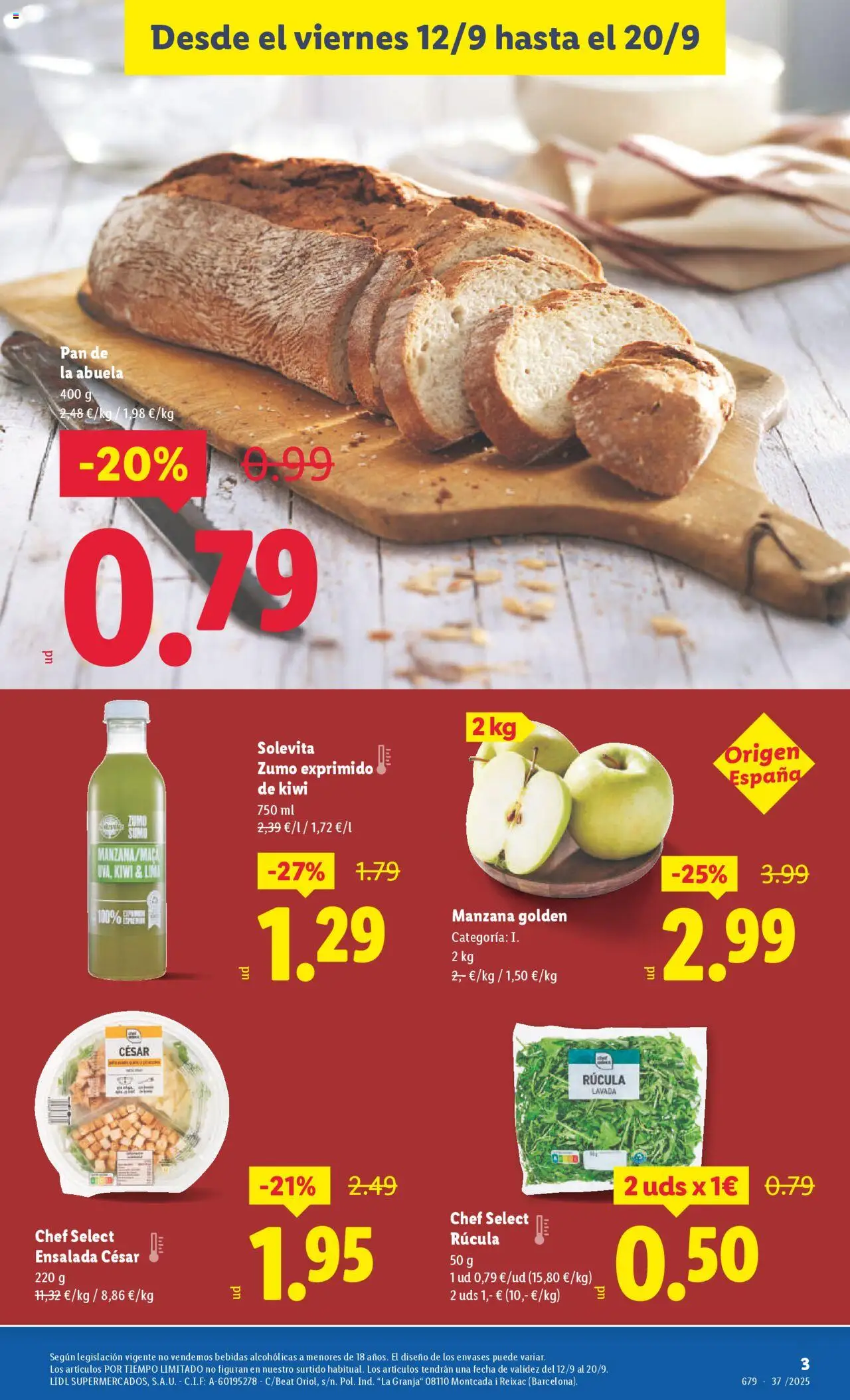 Lidl Atarfe │ válido desde el 12.09.2025 | Página: 3 | Productos: Kiwi, Ροζ πιπέρι, Manzana, Apple