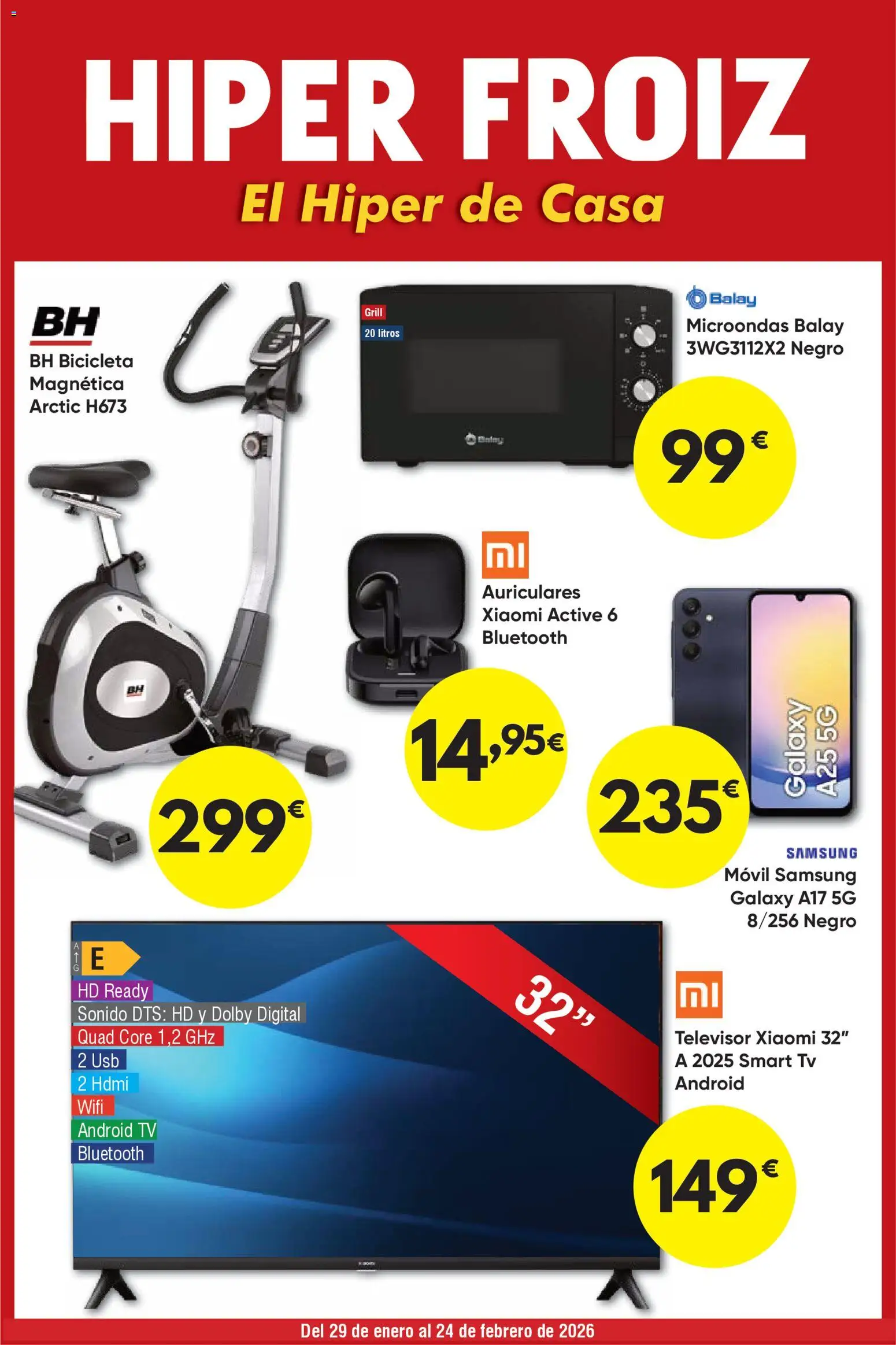 Froiz - Hiper FROIZ │ válido desde el 29.01.2026 | Página: 1 | Productos: Bicicleta, Televisor, Auriculares, USB