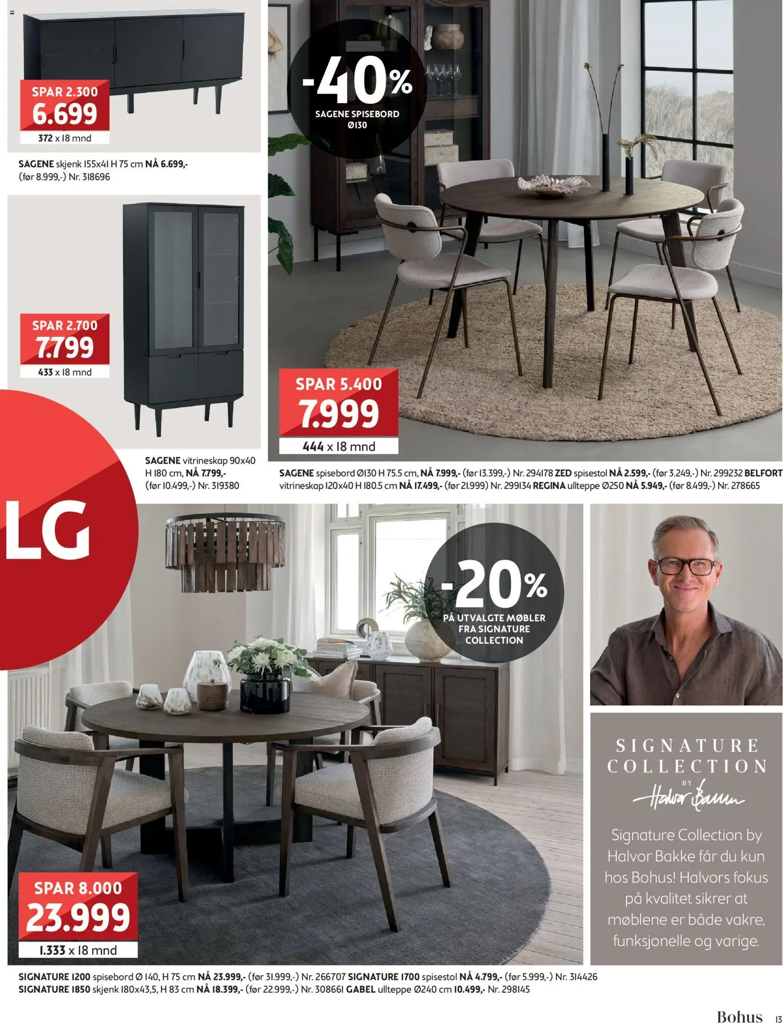 {H1} | Side: 13 | Produkter: Spisebord, Spisestol, Vitrineskap