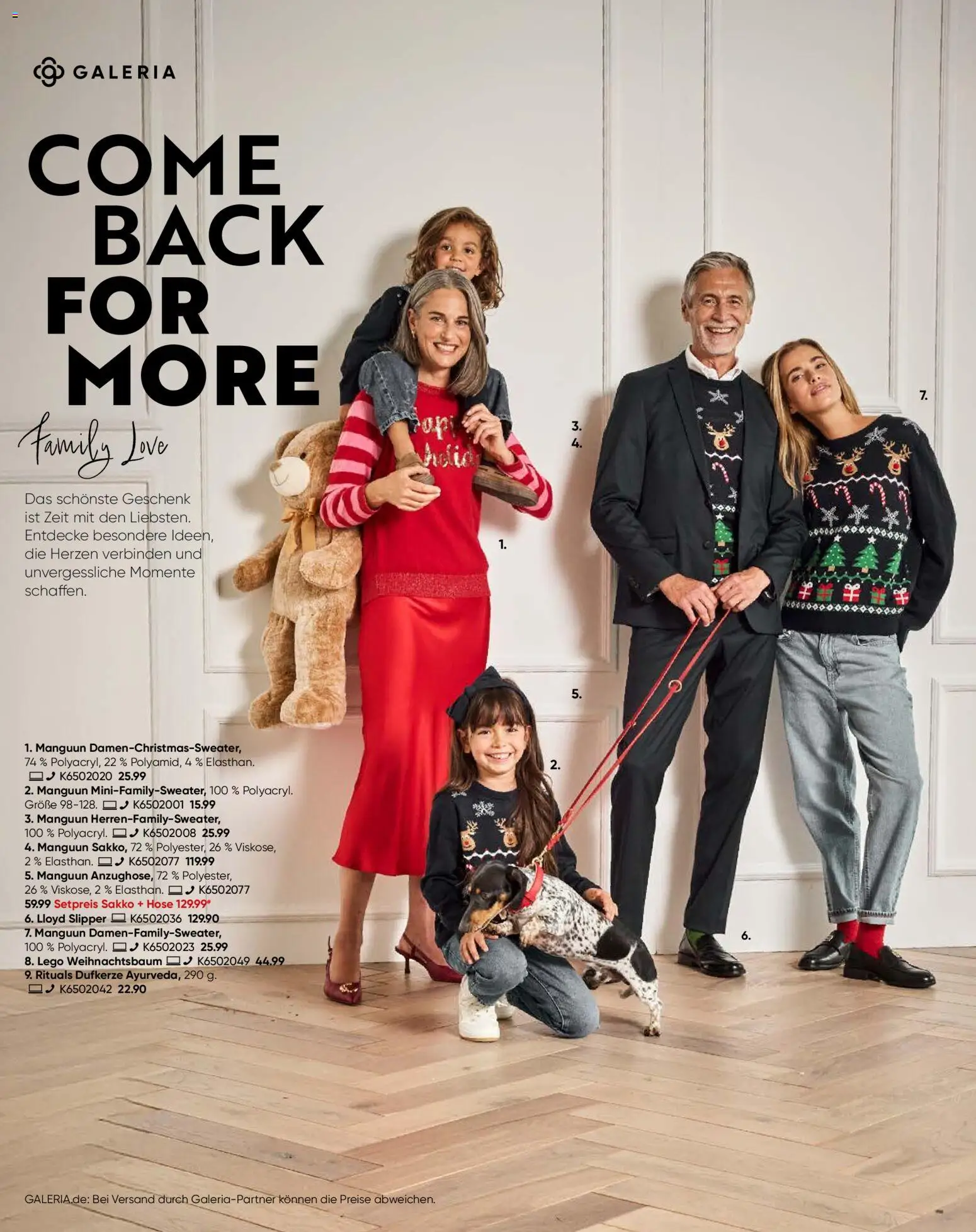 Galeria Karstadt Kaufhof  Weihnachtsmagazin Come back for more – gültig ab 12.11.2025 | Seite: 2 | Produkte: Sakko, Hose