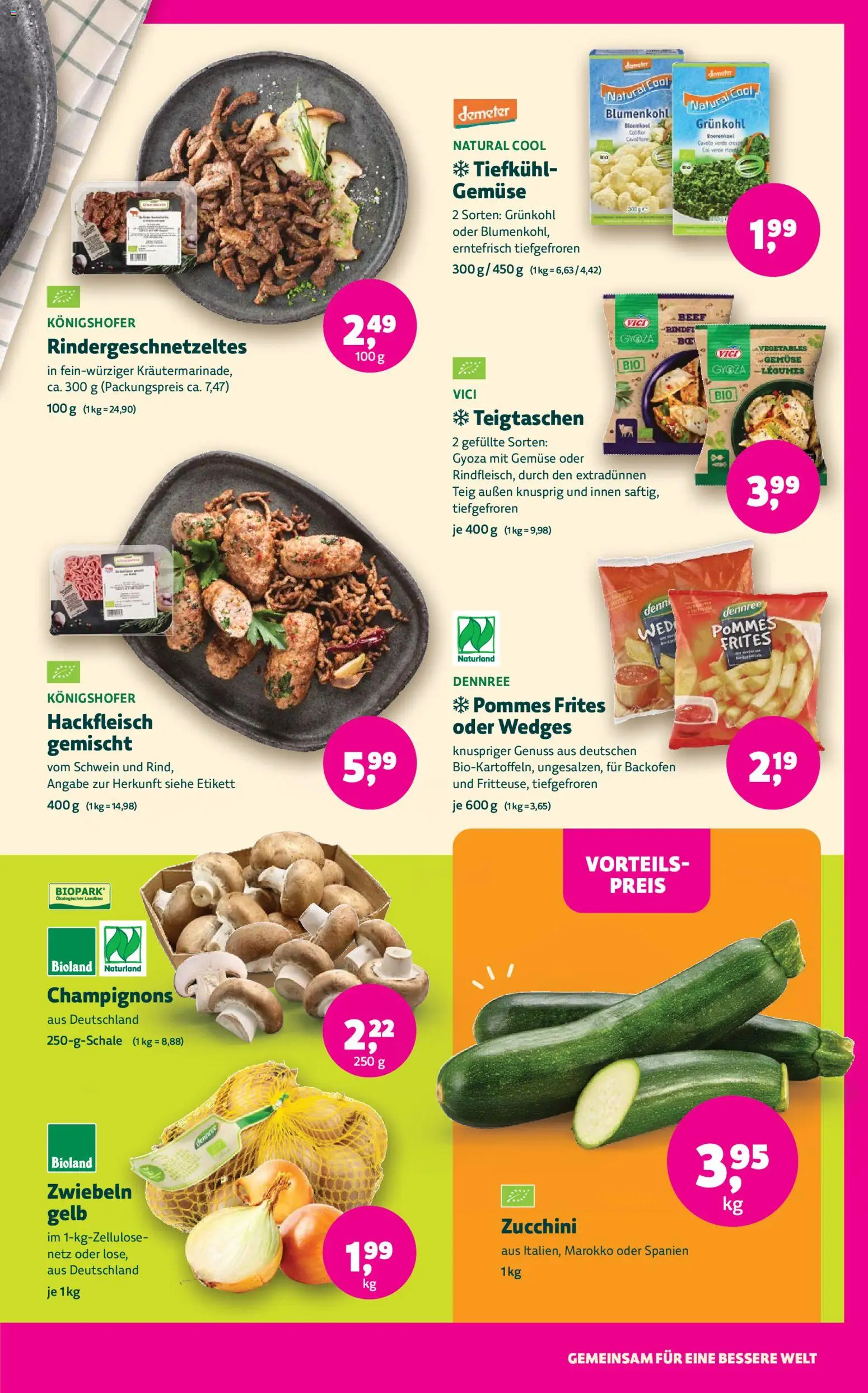 BioMarkt Prospekt – gültig ab 14.01.2026 | Seite: 7 | Produkte: Pommes frites, Gemüse, Blumenkohl, Hackfleisch