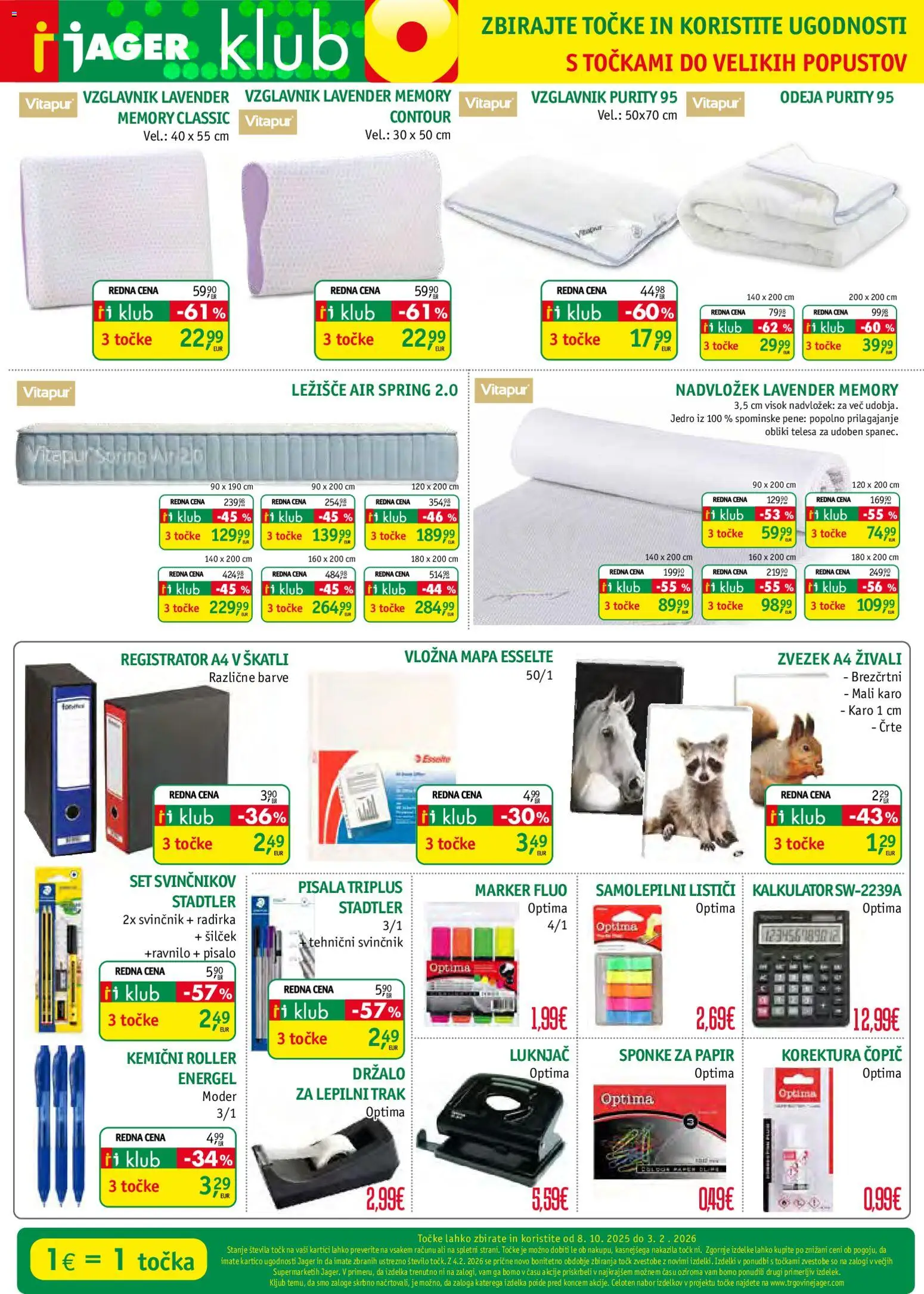 Novi Jager katalog ponudbe – veljaven od 14.01.2026 | Stran: 3 | Izdelki: Odeja, Zvezek, Pisala, Mapa