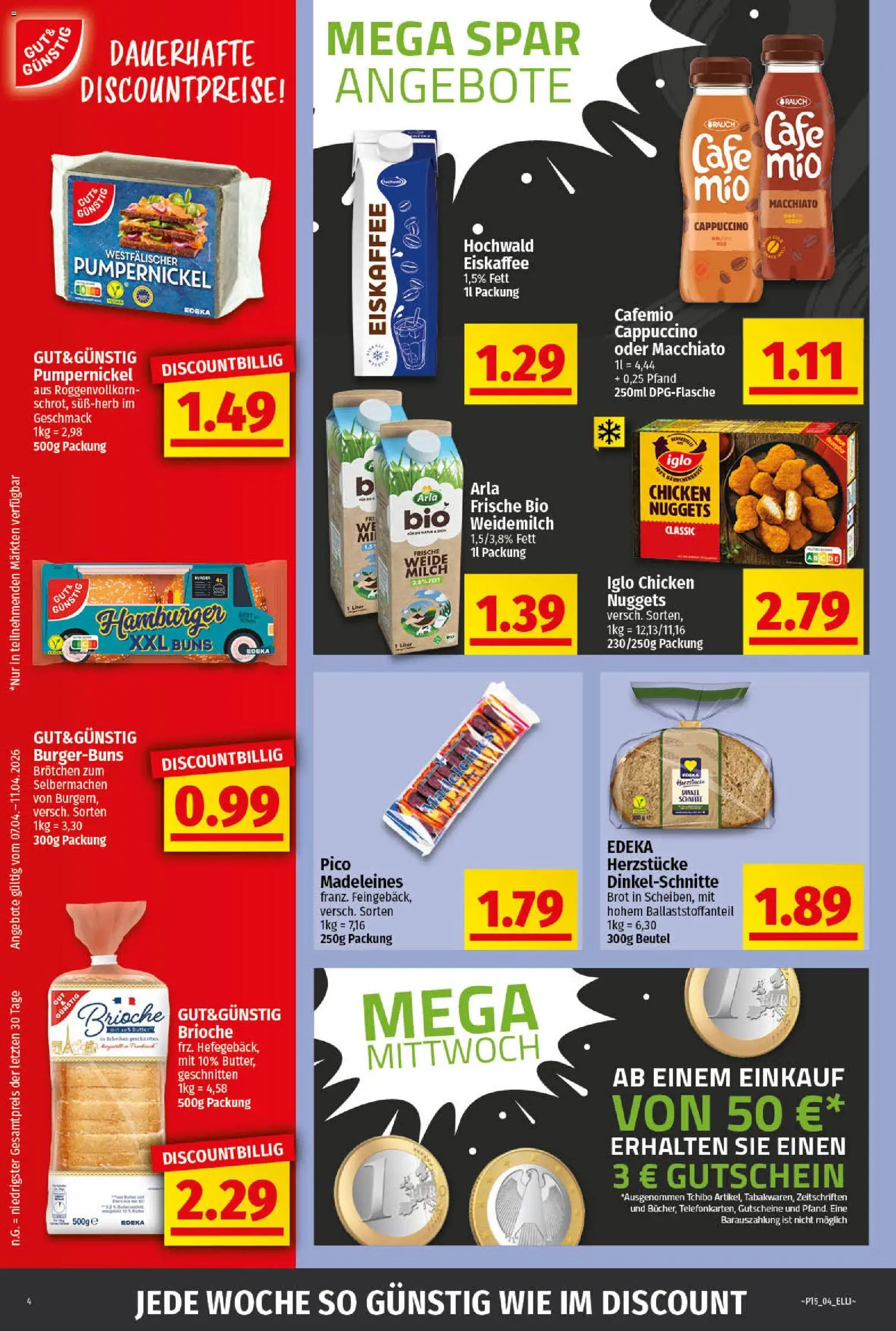 Elli Markt Prospekt Greffen – gültig ab 07.04.2026 | Seite: 4 | Produkte: Iglo, Brot