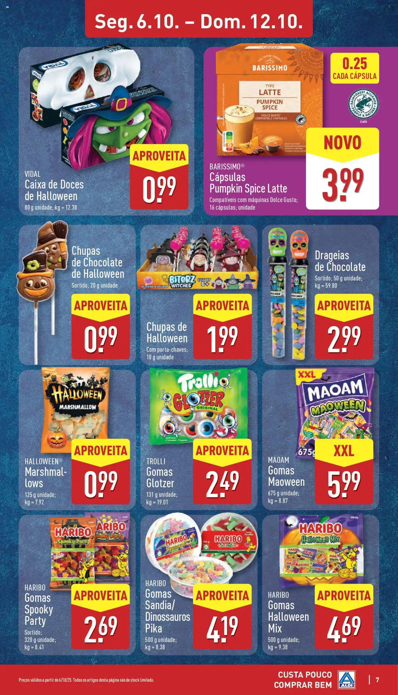 Aldi folheto │ válido de 06.10.2025 | Página: 7 | Produtos: Caixa, Chocolate, Doces, Dolce gusto