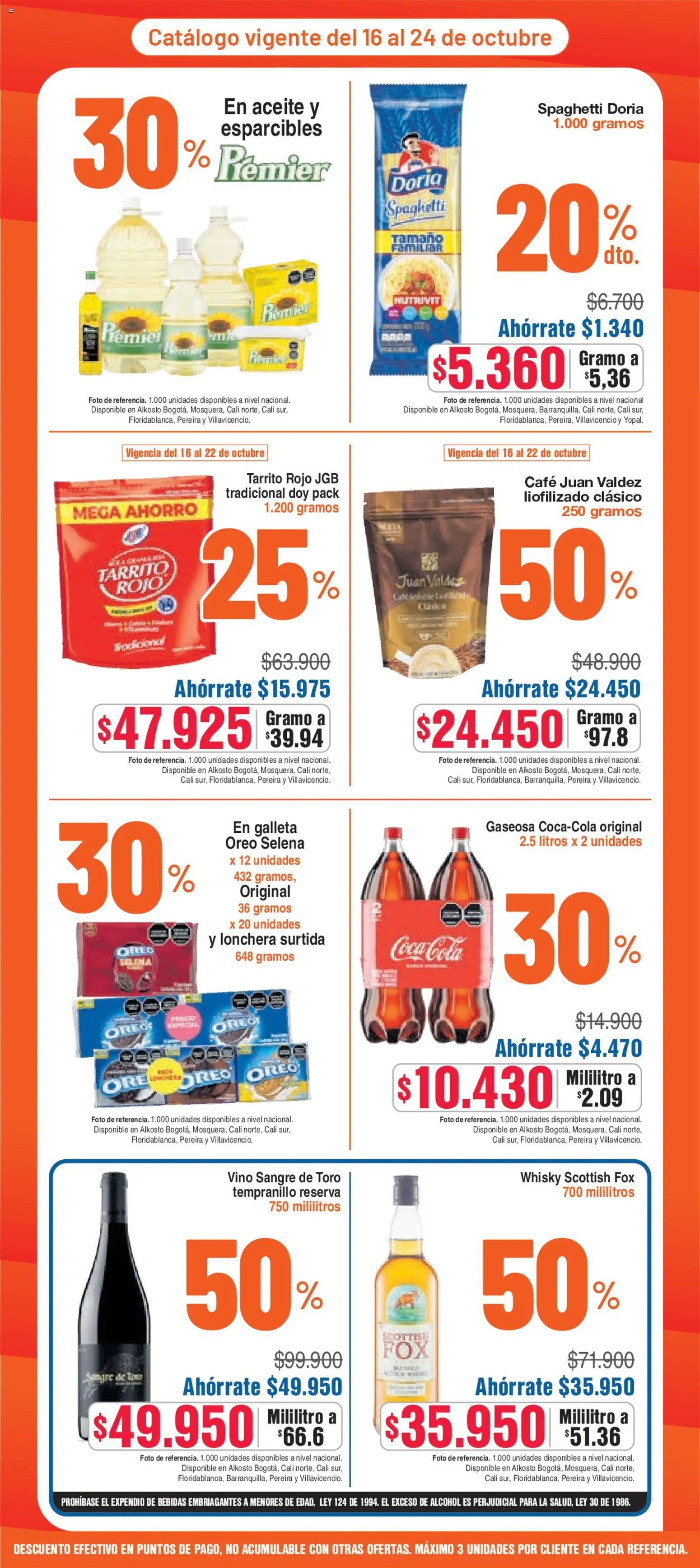 Alkosto - Hot Sale │ válido desde el 16.10.2025 | Página: 3 | Productos: Aceite, Café, Whisky, Gaseosa