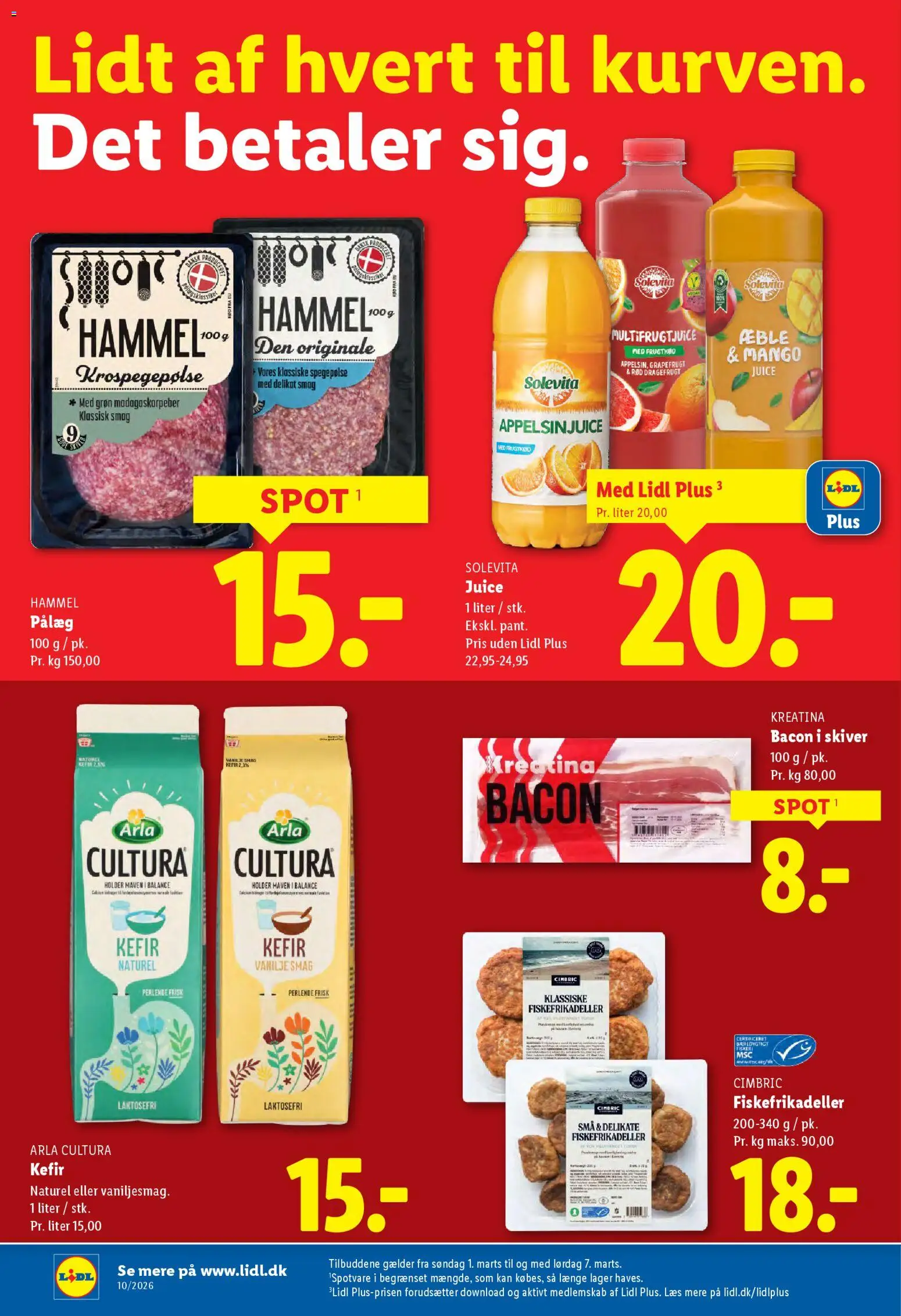 Lidl tilbudsavis – gyldig fra 01.03.2026 | Side: 22 | Produkter: Appelsinjuice, Spegepølse, Fiskefrikadeller, Søm