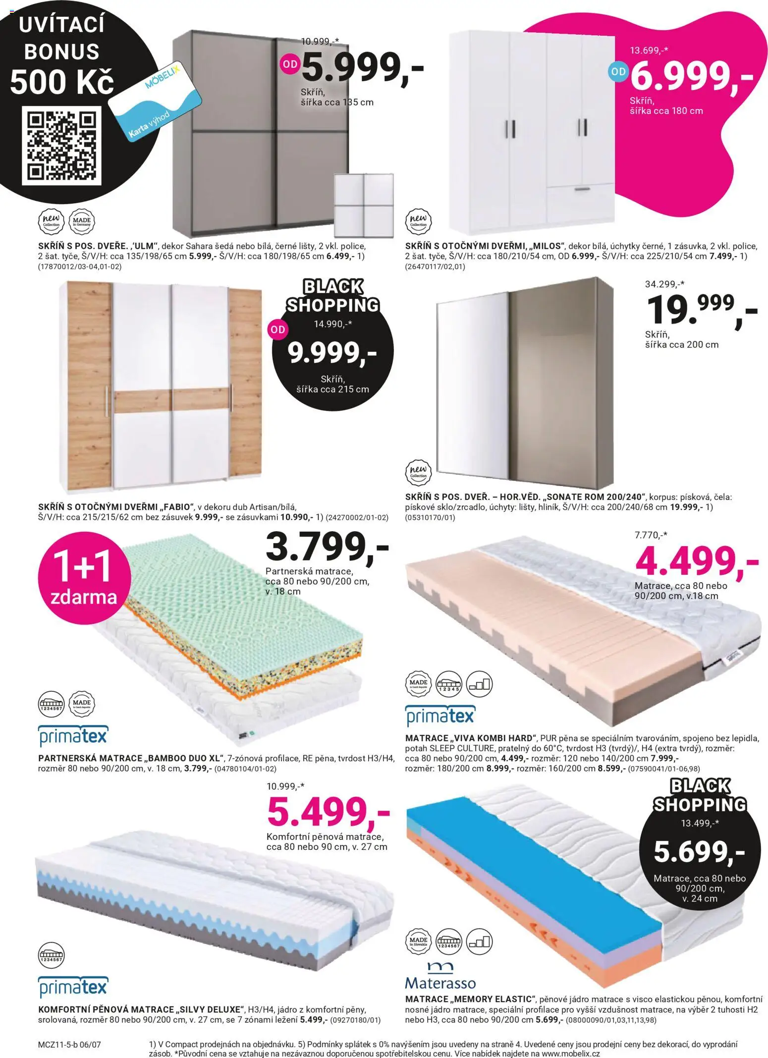 Möbelix Black Friday od 24.11.2025 | Strana: 6 | Produkty: Matrace, Skříň