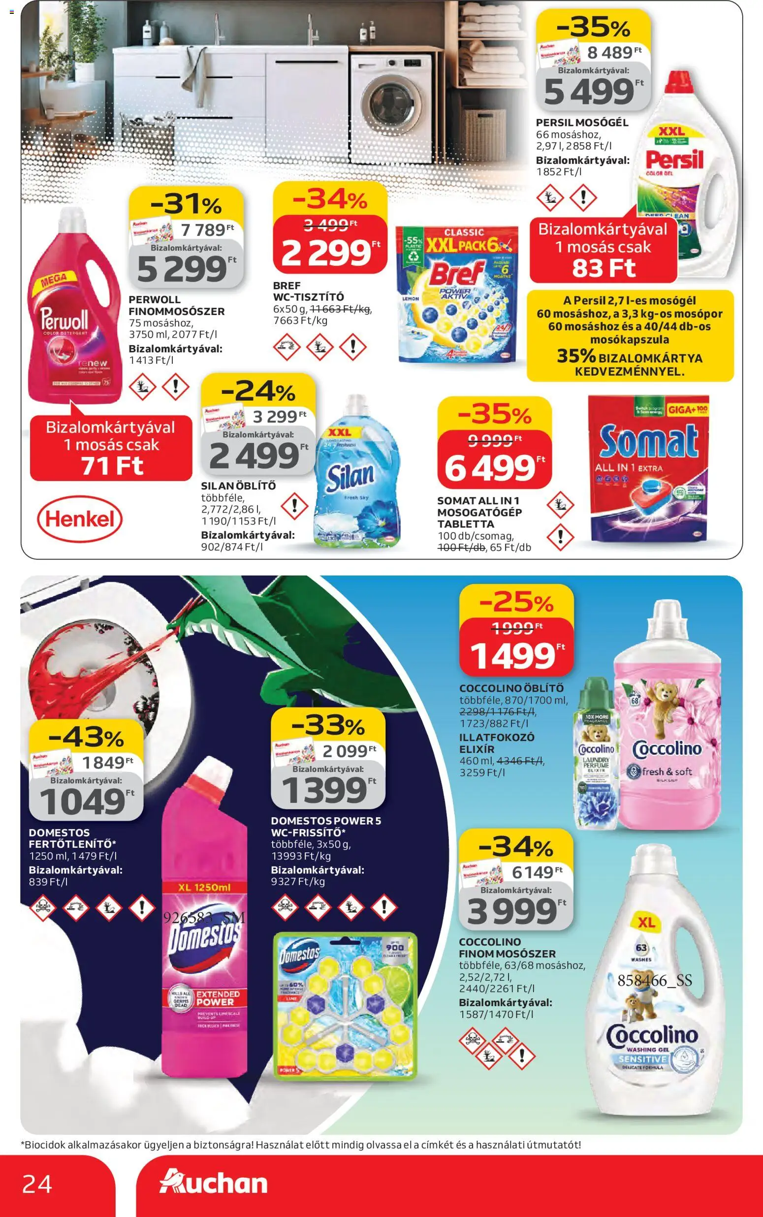 Auchan akciós ujság - amely érvényes a következő dátumtól: 05.02.2026 | Oldal: 24 | Termékek: Persil, Somat, Mosogatógép, Mosogatógép tabletta