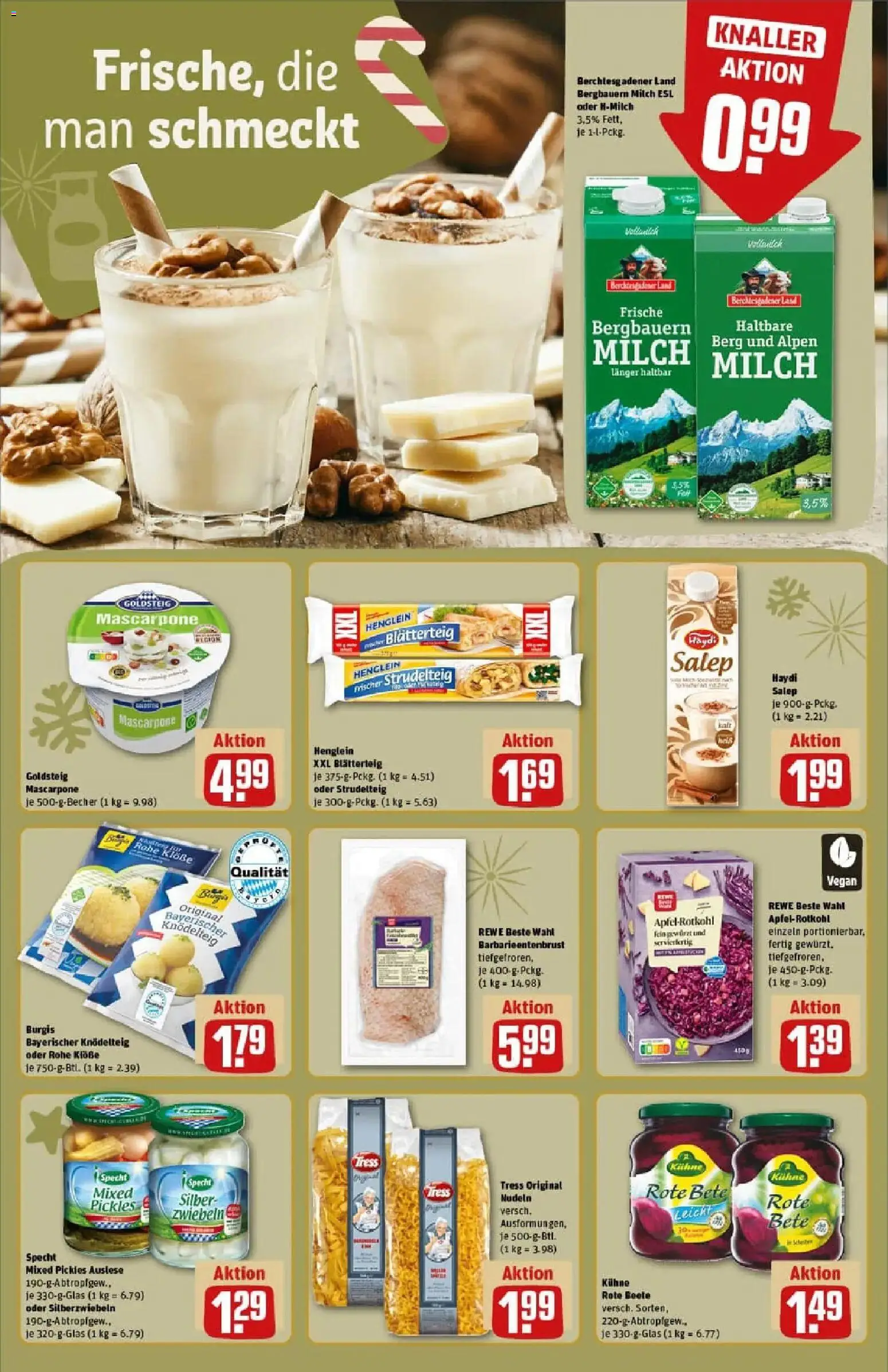 Rewe prospekt Bamberg	 – gültig ab 07.12.2025 | Seite: 15 | Produkte: Milch, Rote Beete, Pasta, Nudeln