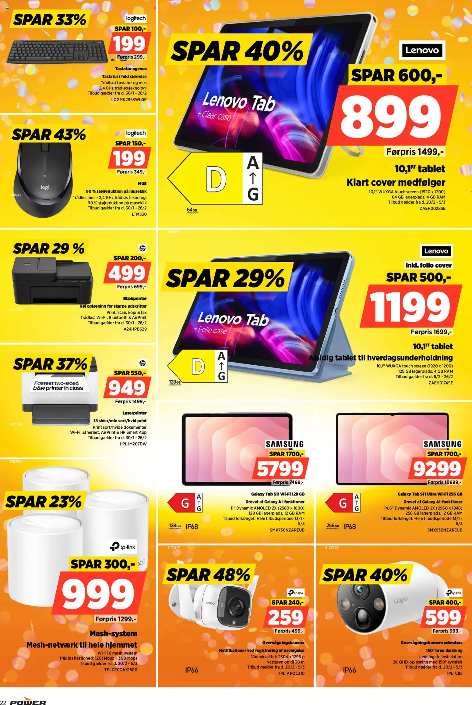 Power tilbudsavis – gyldig fra 20.02.2026 | Side: 22 | Produkter: RAM, Overvågningskamera, Case, Tablet