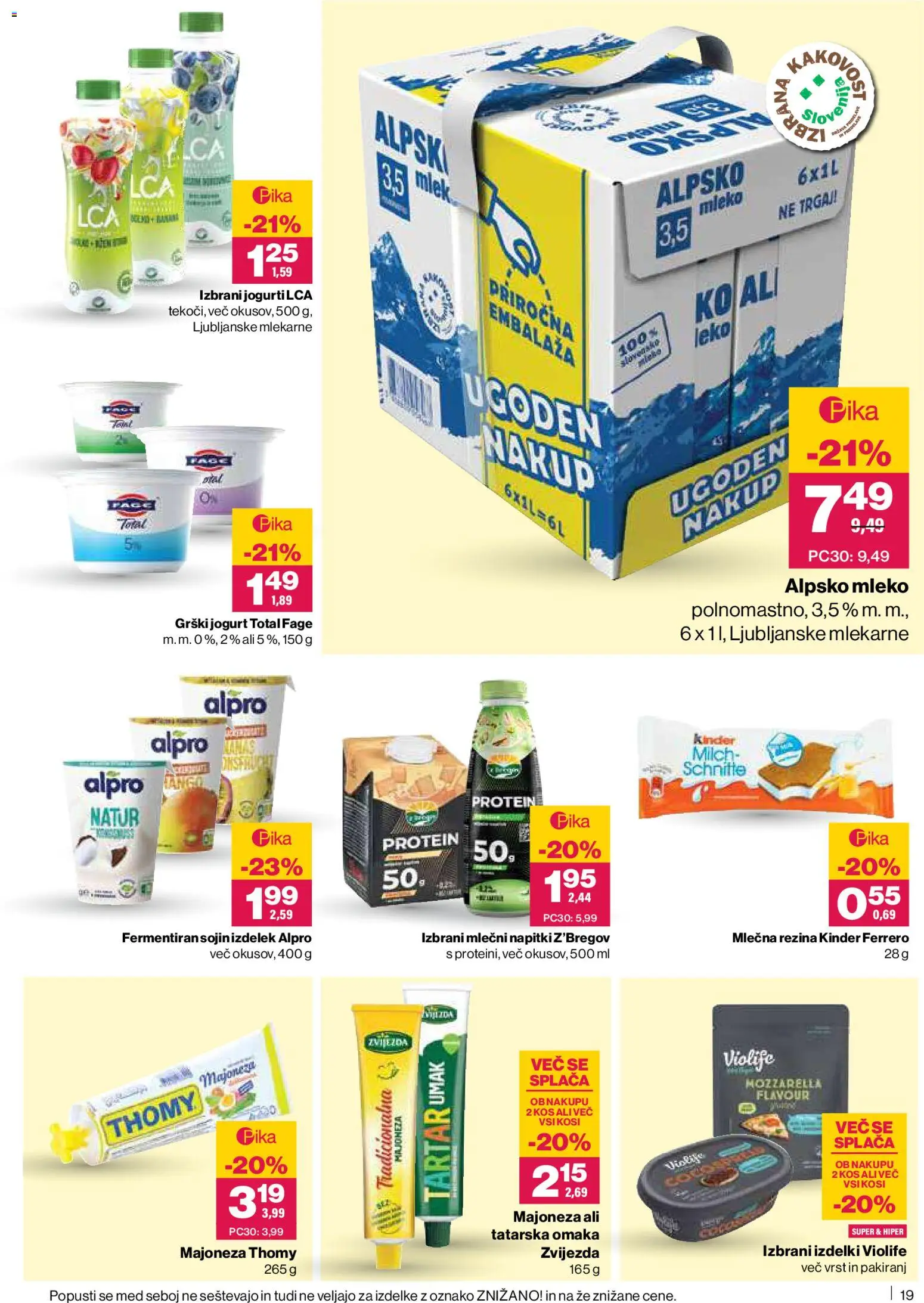 Novi Mercator katalog ponudbe – veljaven od 23.10.2025 | Stran: 19 | Izdelki: Mlečna rezina, Mlečni napitki, Kos, Mleko