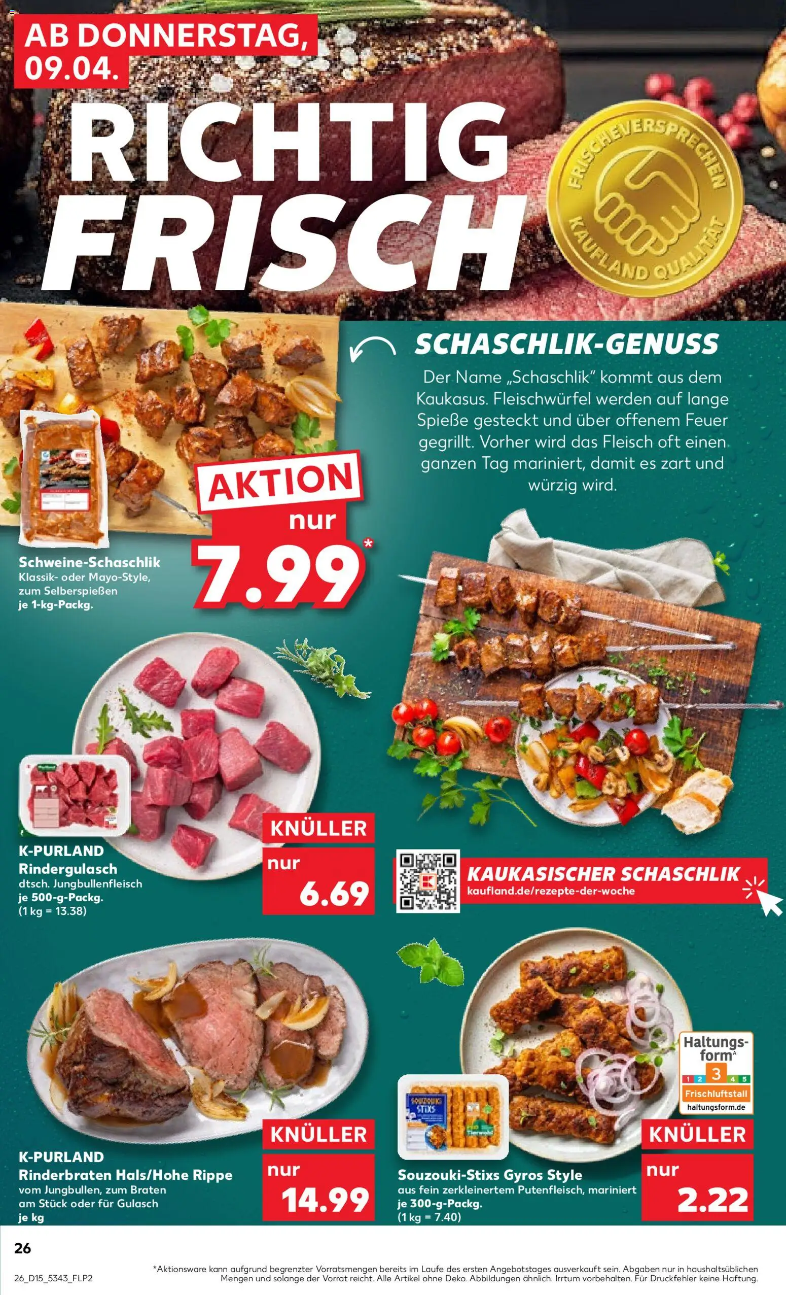 Kaufland Německo leták od 09.04.2026 | Strana: 26 | Produkty: Gyros, Forma