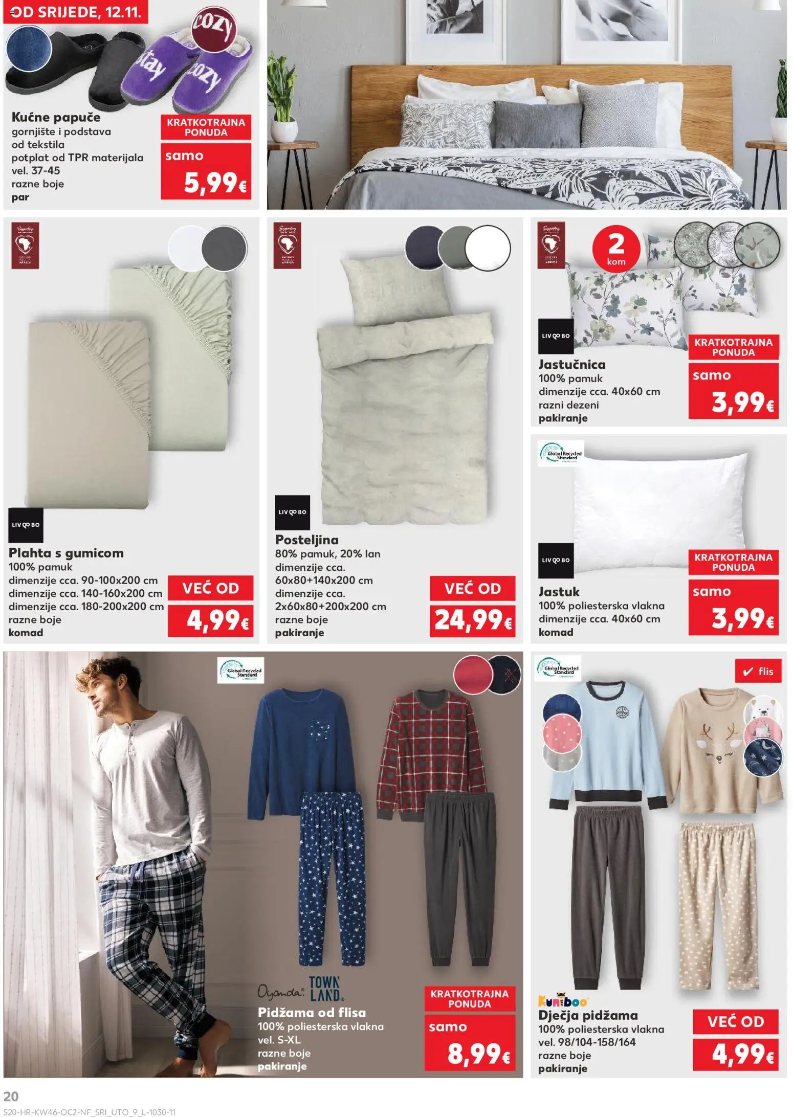 Kaufland katalog | vrijedi od 12.11.2025 | Stranica: 20 | Proizvodi: Jastuk, Jastučnica, Posteljina, Papuče