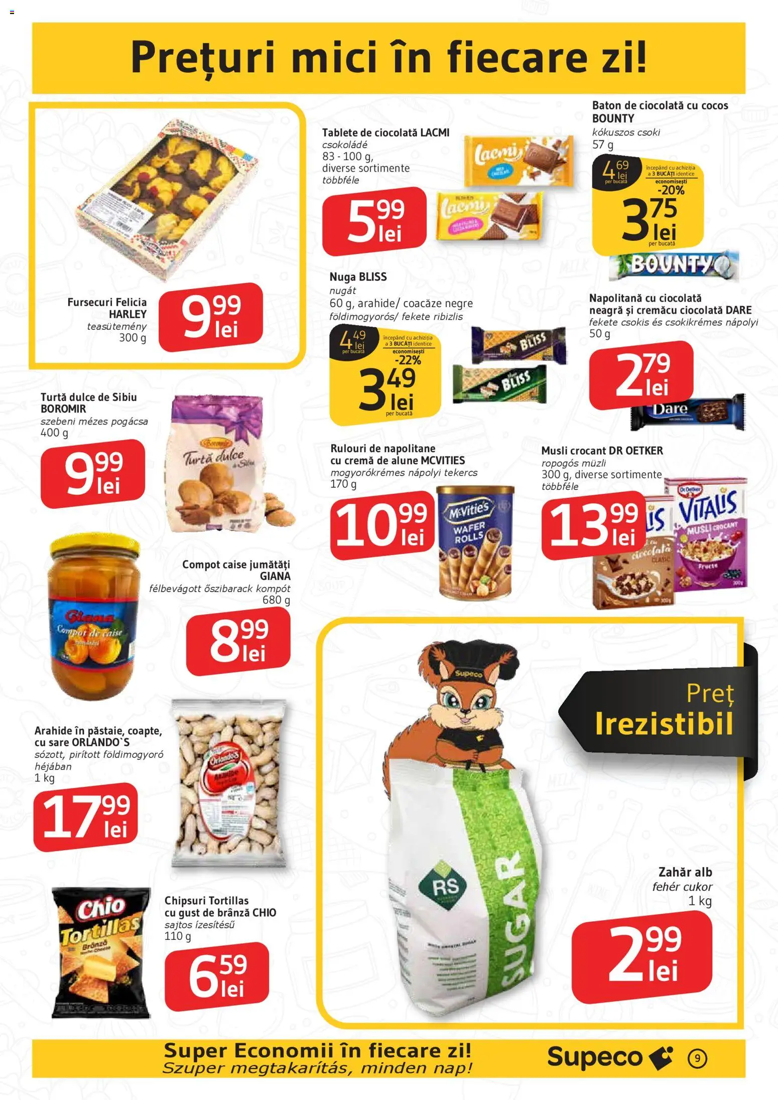 Noul catalog Supeco – valabil de la 12.03.2026 | Pagină: 9 | Produse: Mici, Alune, Turtă dulce, Sare