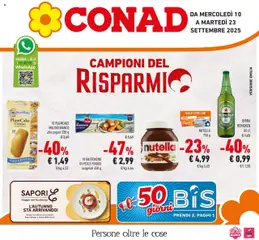 Anteprima del volantino Conad - Campioni del risparmio valido a partire dal 09.09.2025