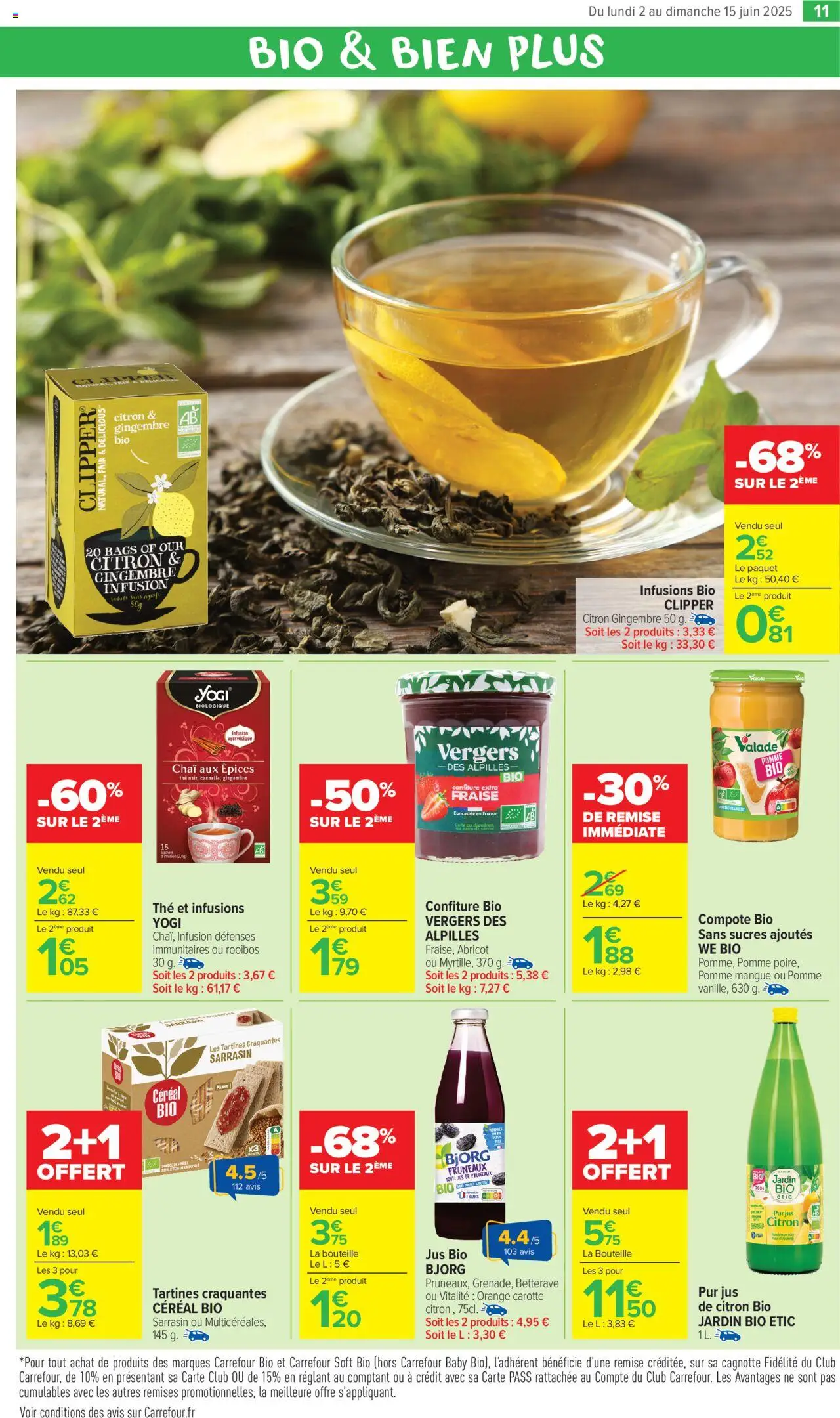  | Page: 13 | Produits: Fraise, Jus de pruneaux, Infusion, Sucre de canne