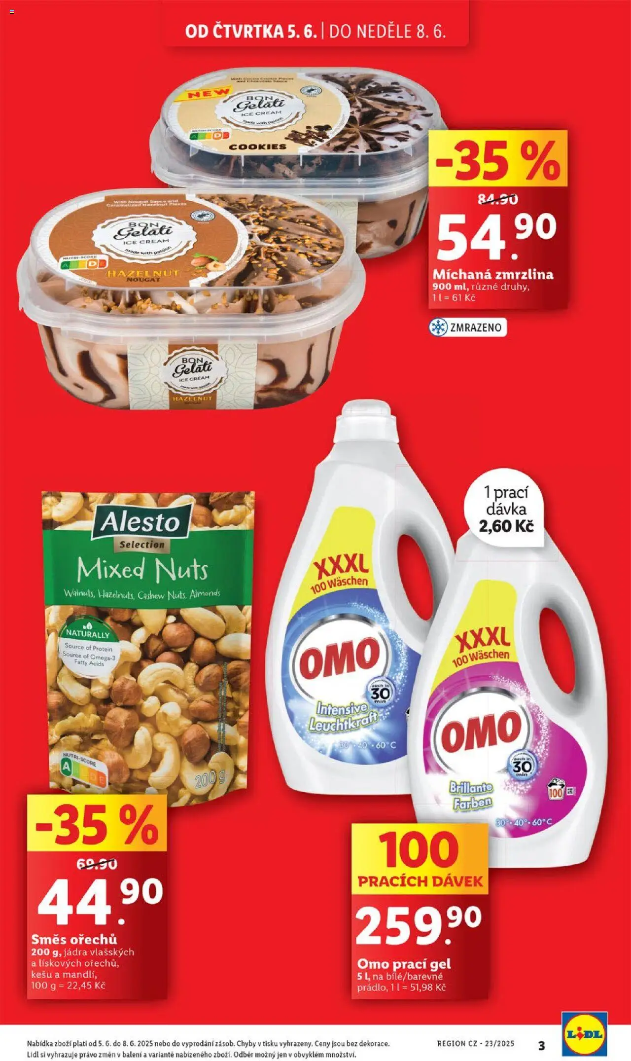 Lidl leták od 05.06.2025 | Strana: 3 | Produkty: Kešu, Cookies, Směs ořechů, Protein