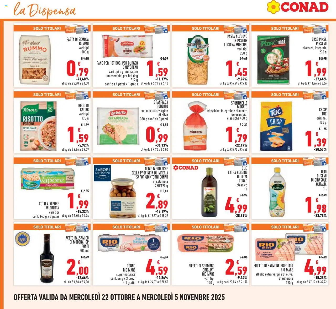 Volantino Conad del 22.10.2025 | Pagina: 18 | Prodotti: Salmone, Olio, Crackers, Tonno
