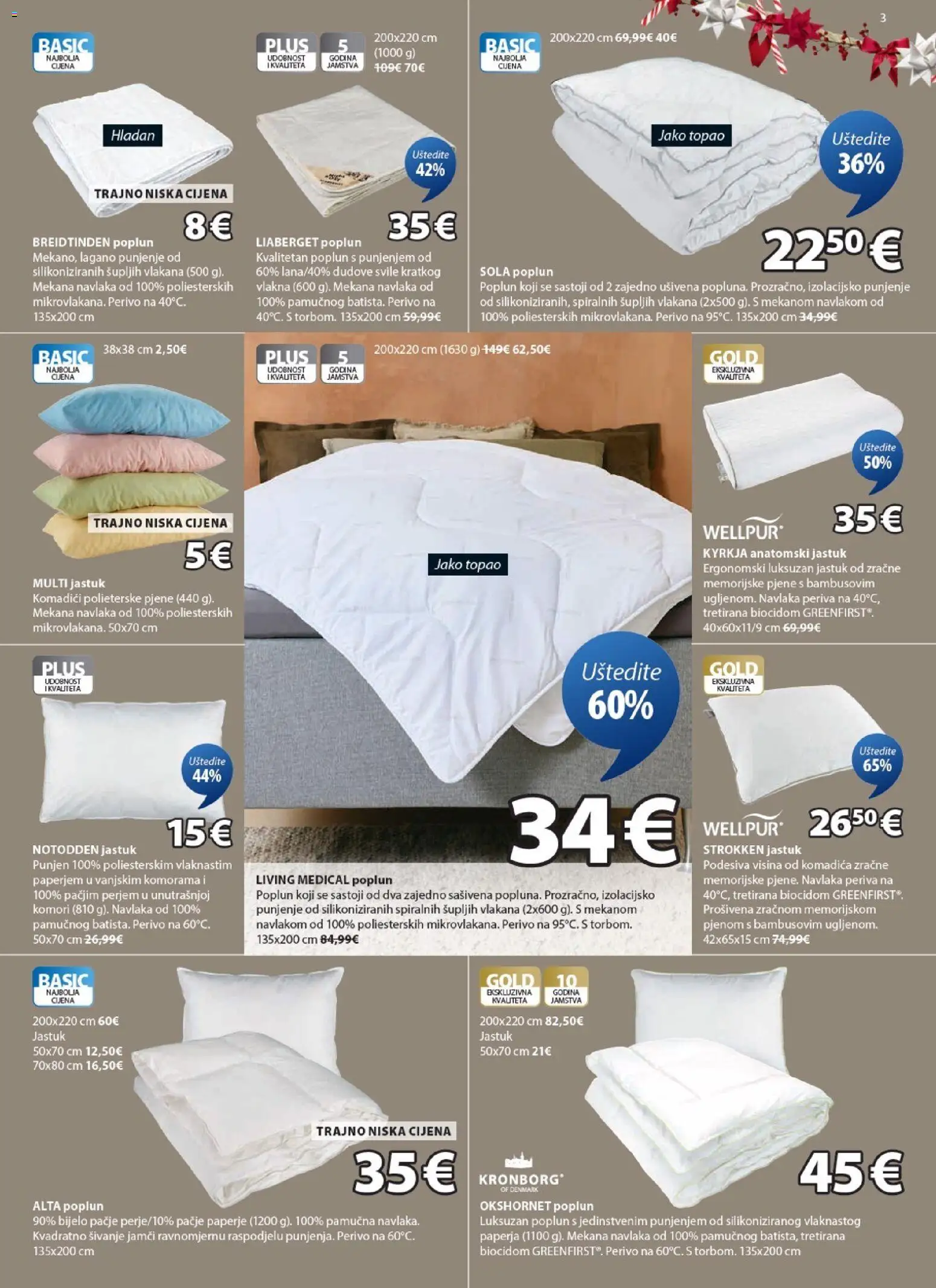 JYSK katalog | vrijedi od 17.12.2025 | Stranica: 3 | Proizvodi: Jastuk, Poplun