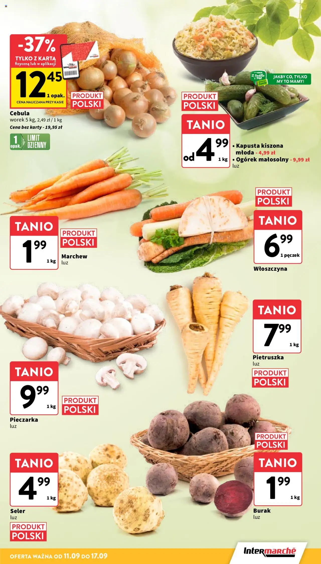 Intermarche Gazetka od 11.09.2025 | Strona: 13 | Produkty: Burak, Kapusta, Pietruszka, Kapusta kiszona