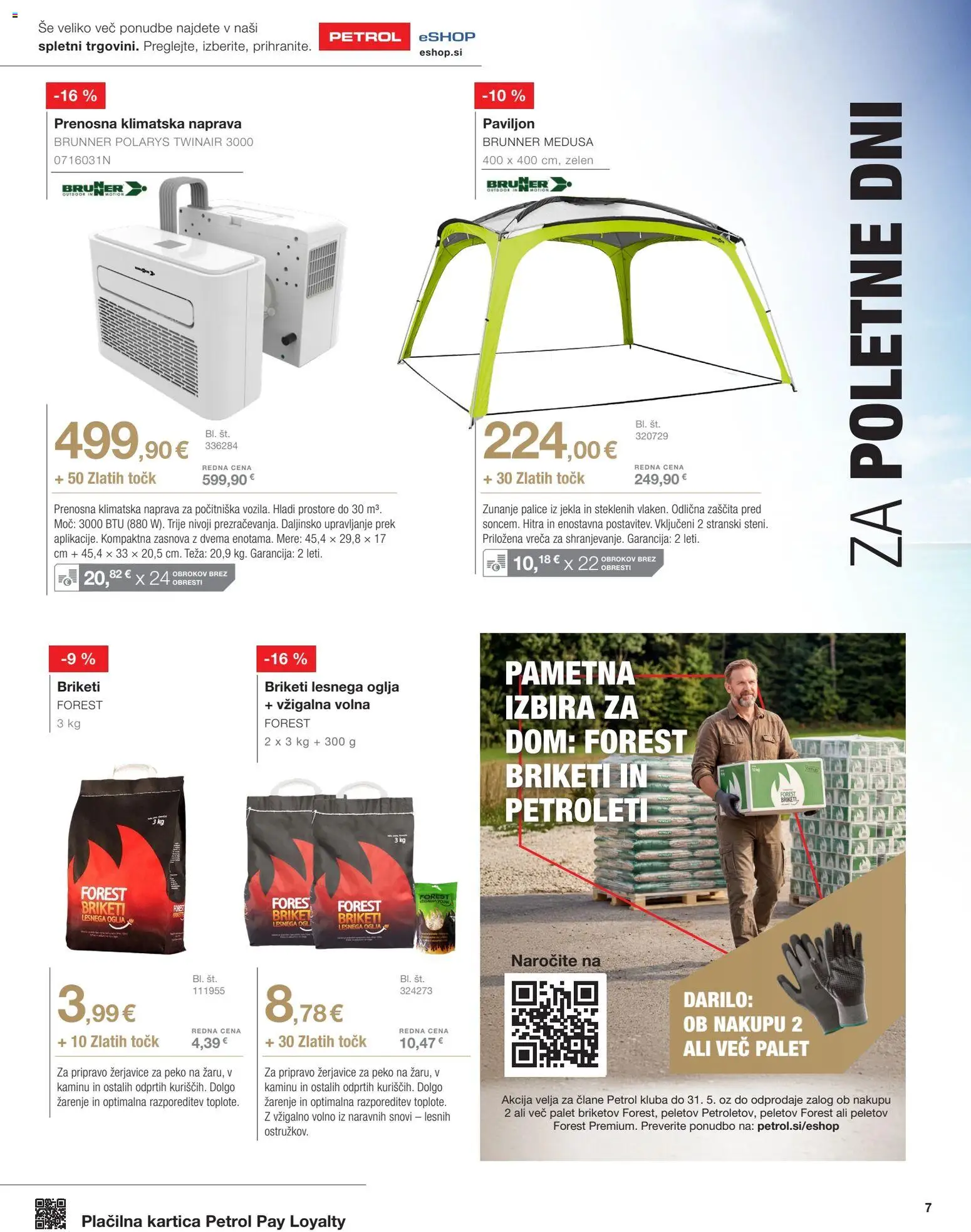 Novi Petrol katalog ponudbe – veljaven od 01.04.2026 | Stran: 7 | Izdelki: Paviljon, Klimatska naprava, Teza, Prenosna klimatska naprava