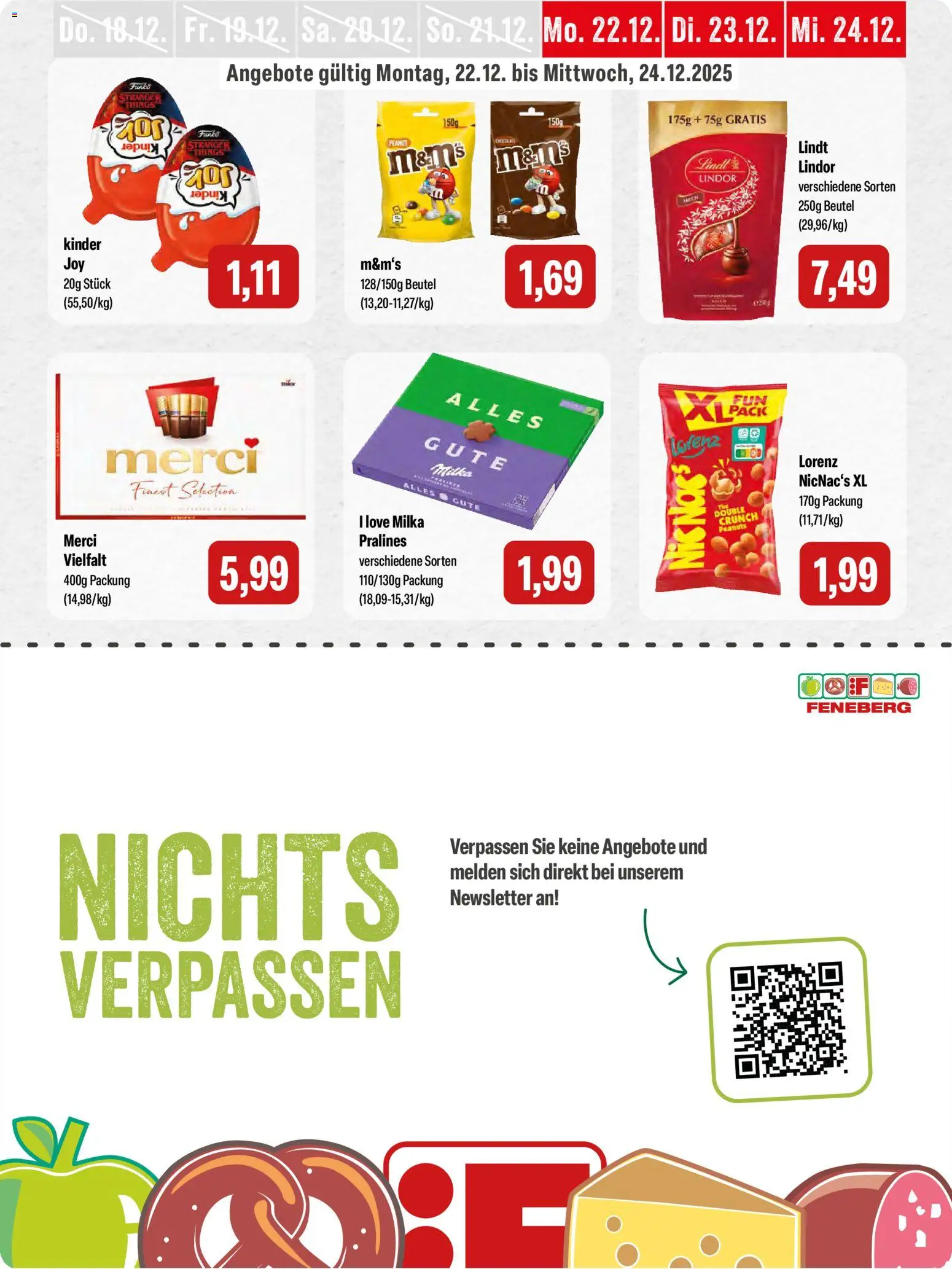 Feneberg Angebote – gültig ab 18.12.2025 | Seite: 30 | Produkte: Merci, M&M's, Milka, Lindt