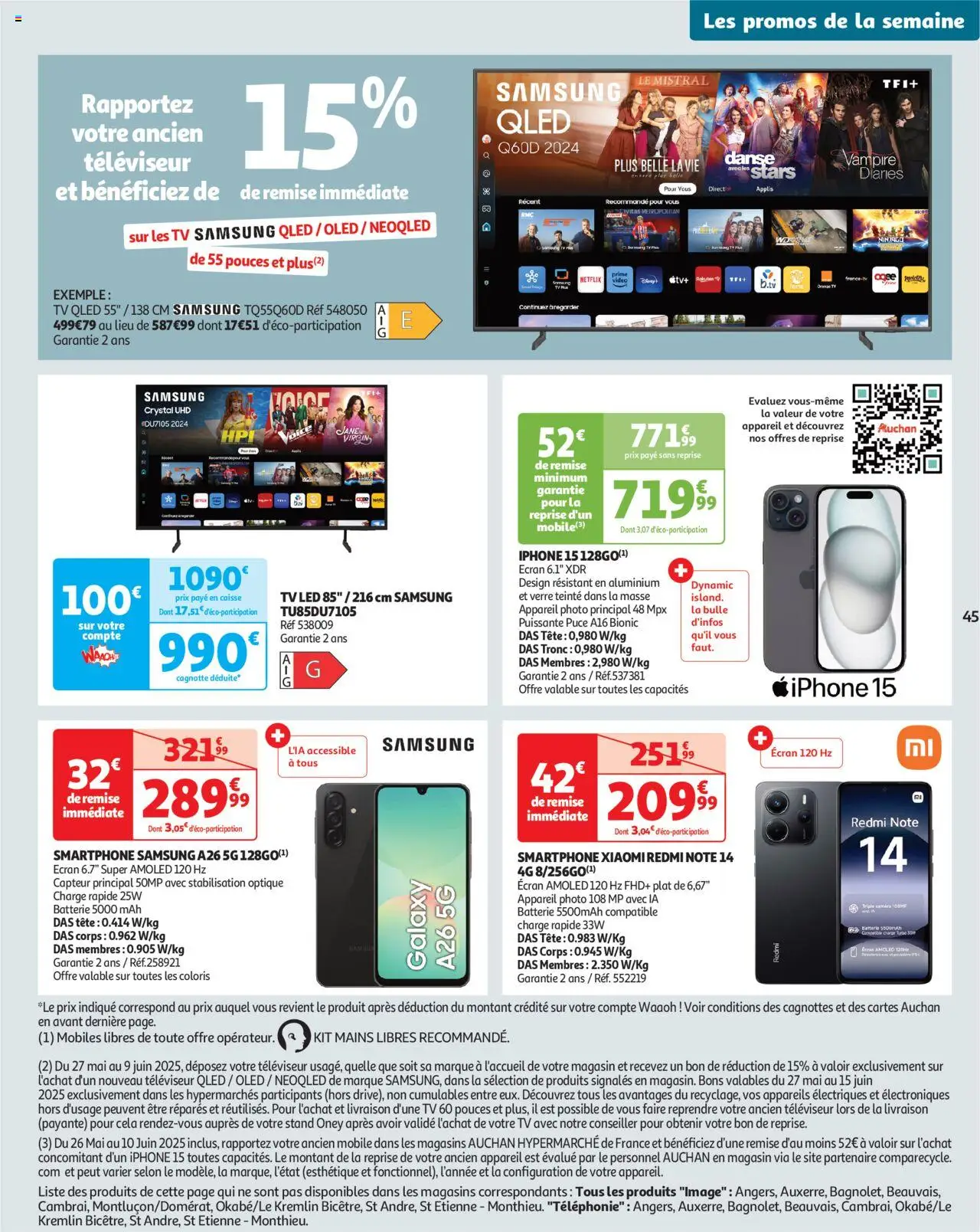  | Page: 45 | Produits: TV led, Iphone 15, Iphone, Caméra