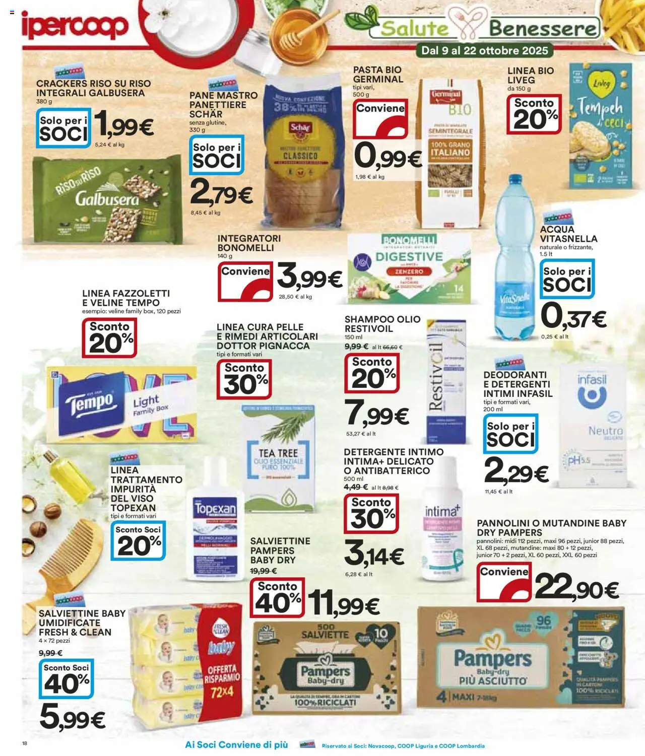 Volantino Ipercoop del 09.10.2025 | Pagina: 18 | Prodotti: Pannolini, Riso, Mutandine, Pampers