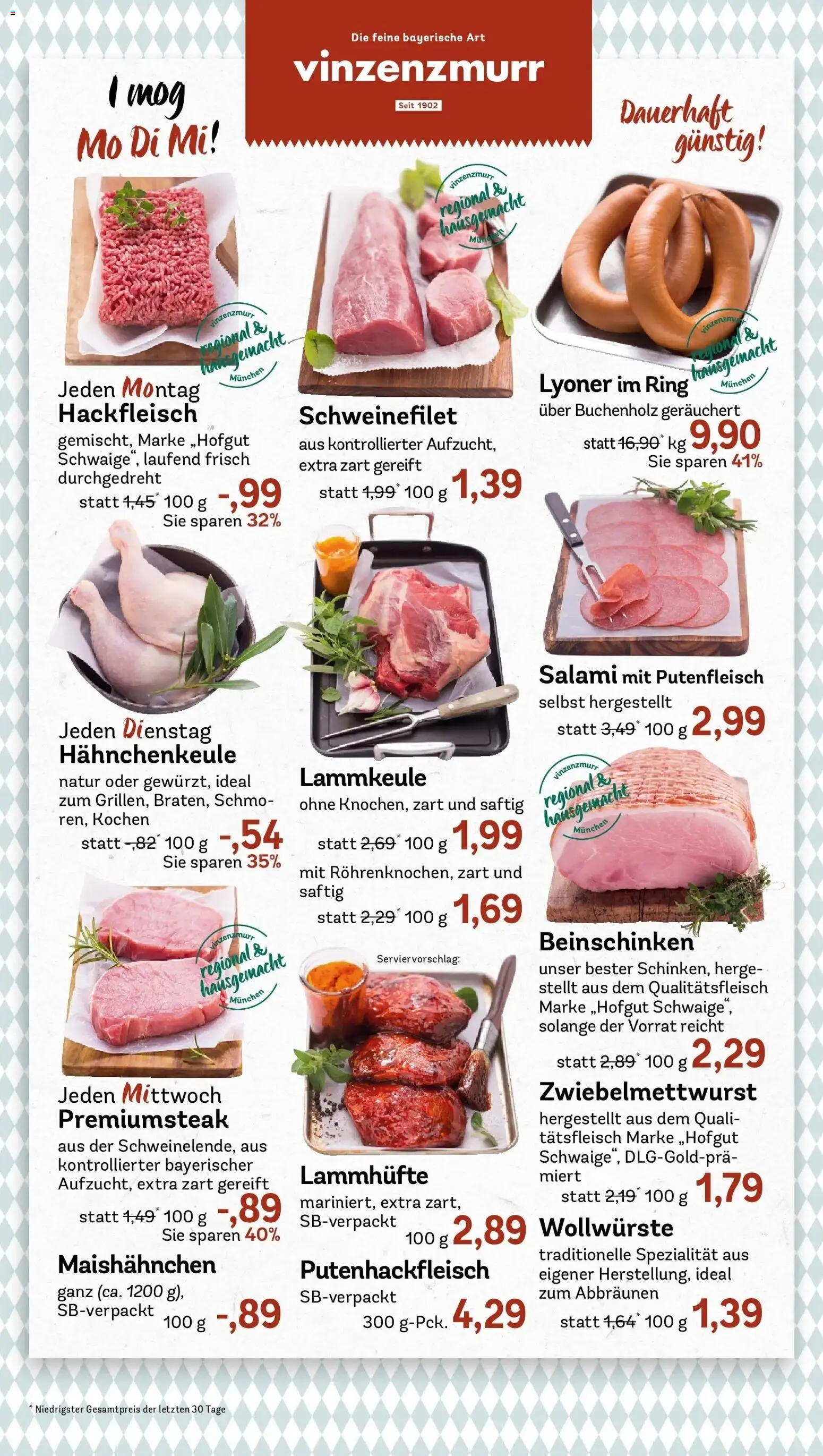 Rewe Prospekt München	 – gültig ab 15.03.2026 | Seite: 10 | Produkte: Lammkeule, Schweinefilet, Salami, Hackfleisch