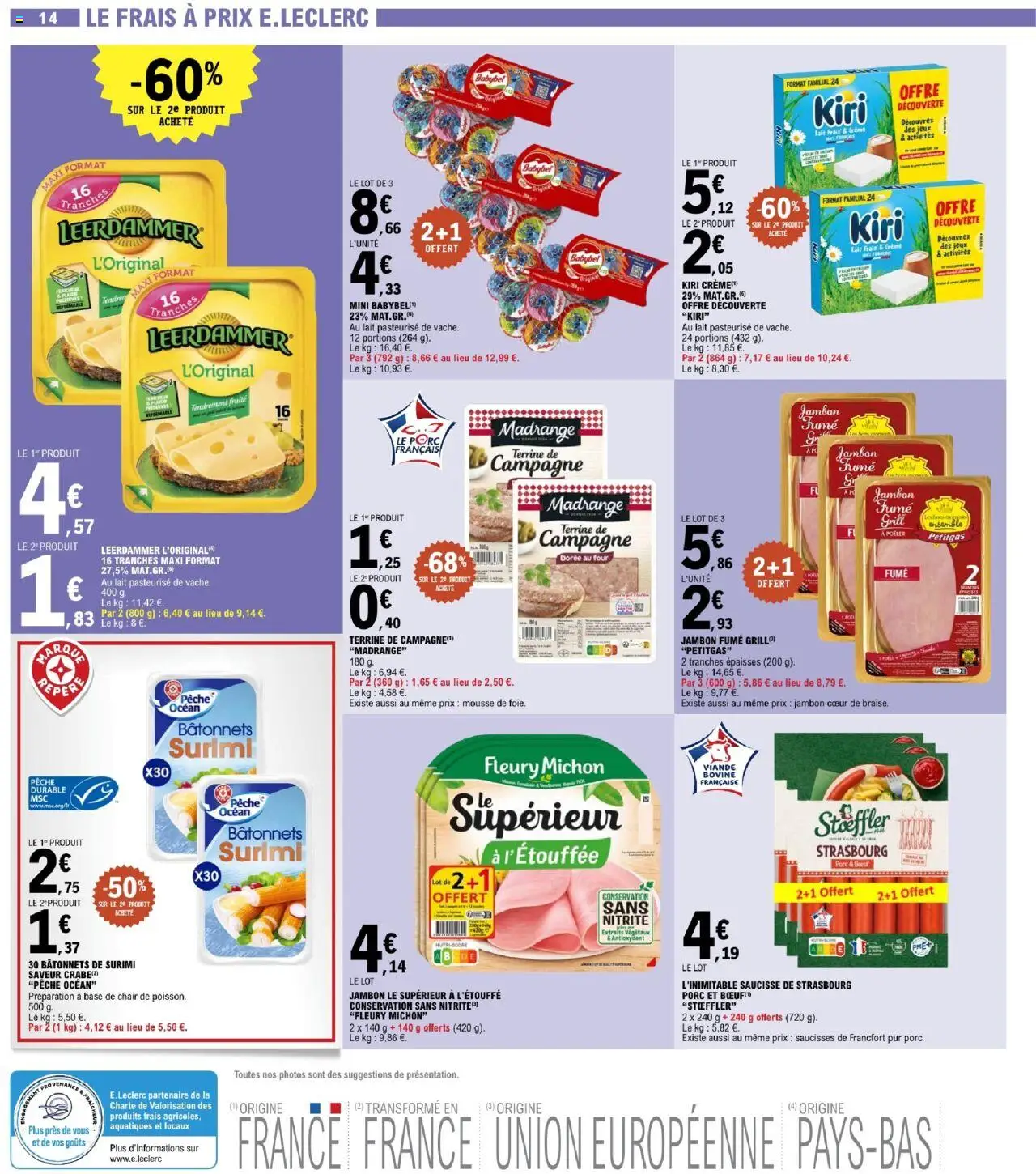  | Page: 14 | Produits: Pêche, Four, Mini Babybel, Viande