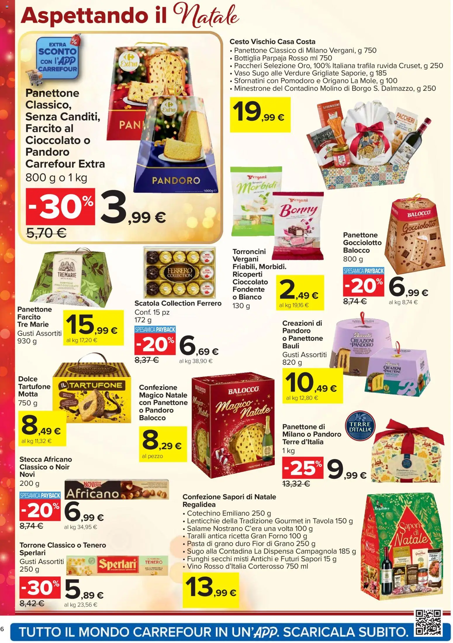 Volantino Carrefour del 02.12.2025 | Pagina: 6 | Prodotti: Vino, Funghi, Pandoro, Vaso