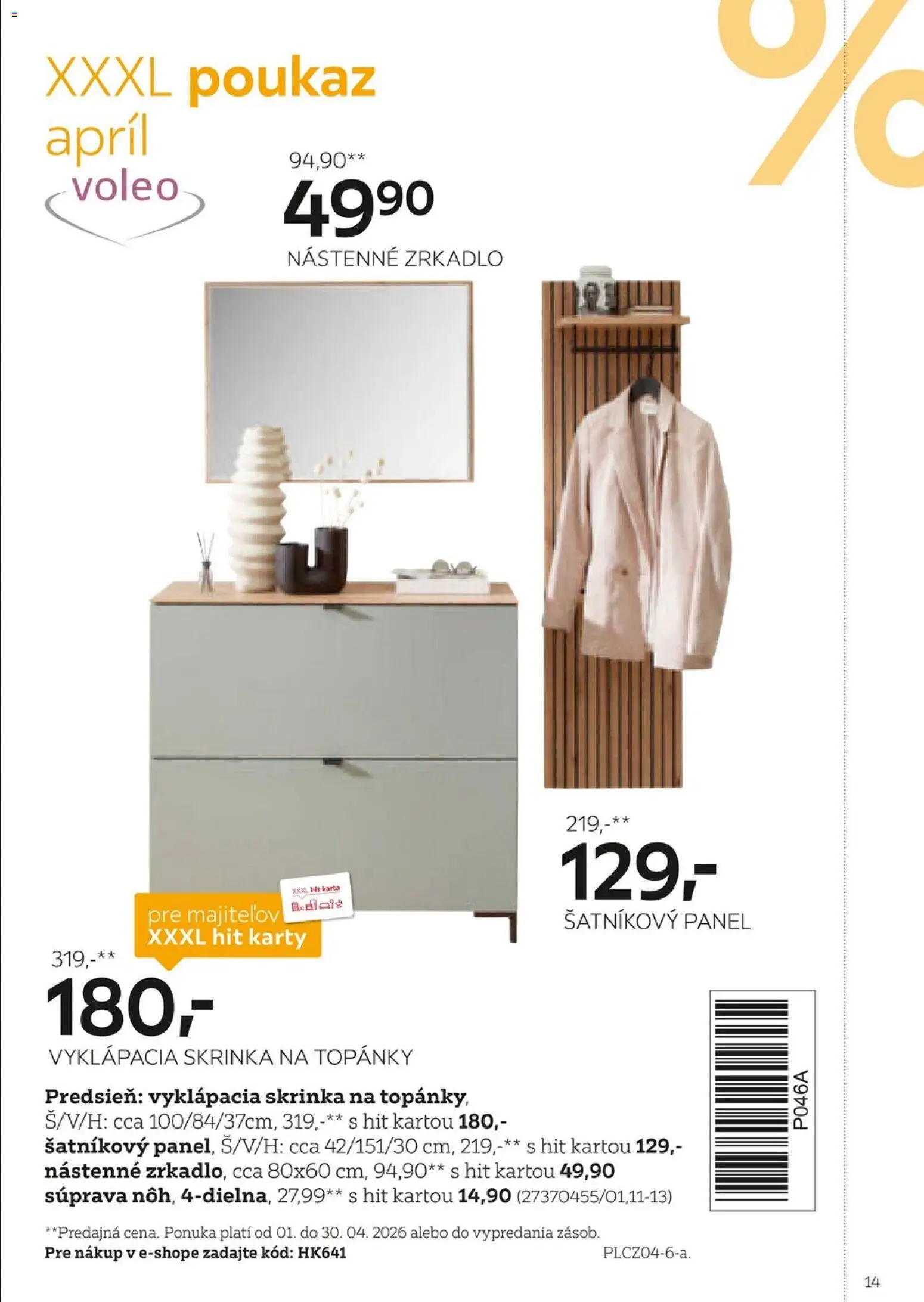 Nové XXXLutz akcie – leták je platný od 01.02.2026 | Strana: 14 | Produkty: Zrkadlo, Skrinka