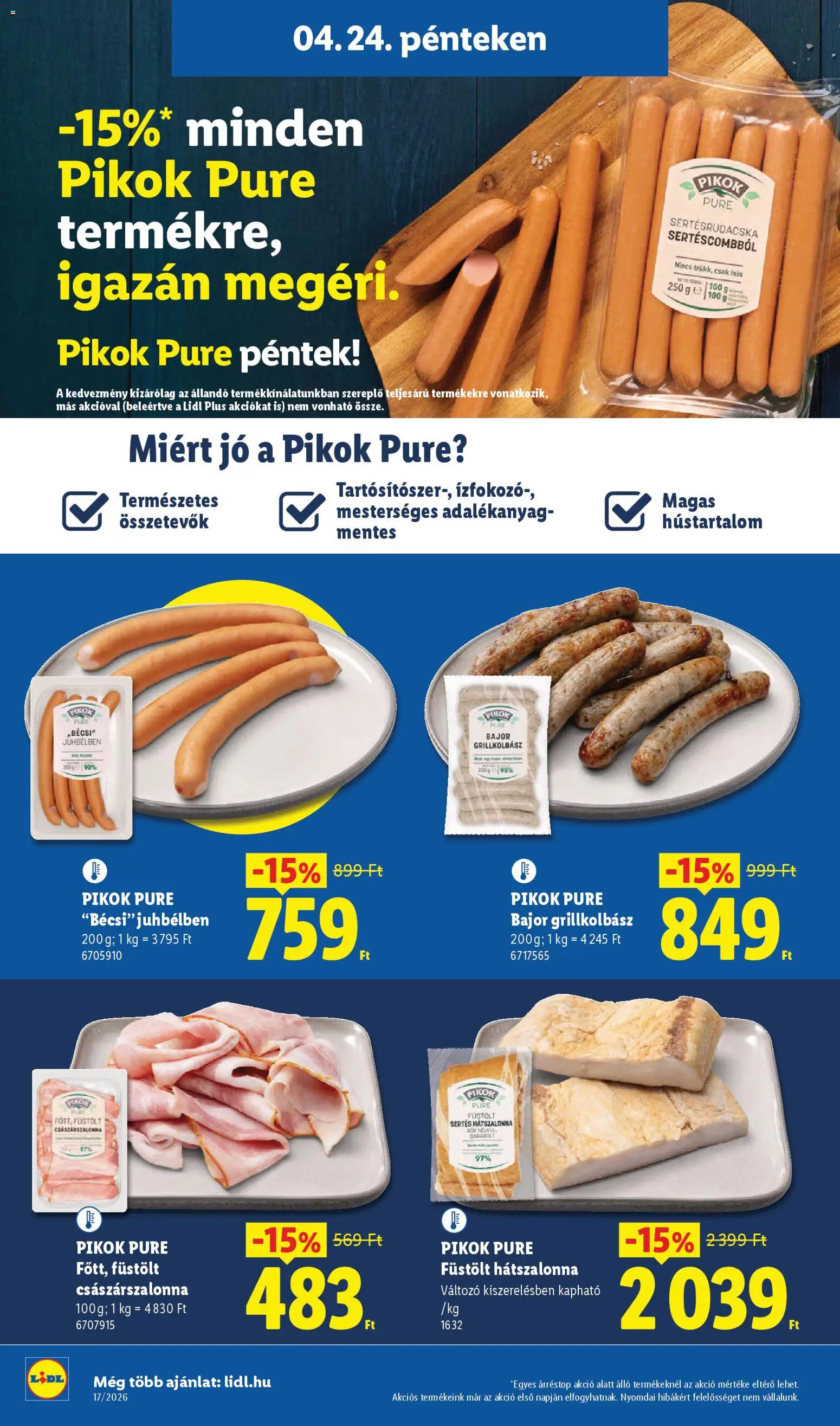 Lidl akciós ujság - amely érvényes a következő dátumtól: 23.04.2026 | Oldal: 36 | Termékek: Grillkolbász, Hús, Császárszalonna
