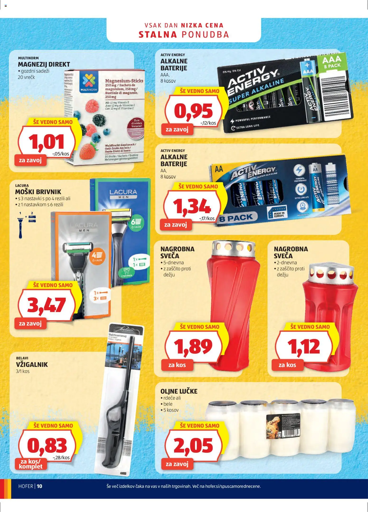 Novi Hofer katalog ponudbe – veljaven od 11.02.2026 | Stran: 10 | Izdelki: Moški brivnik, Sveča, Baterije, Brivnik