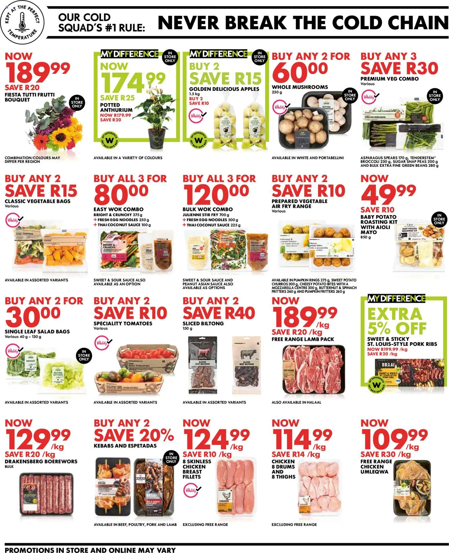 New Woolworths catalogue – valid from 20.04.2026 | Page: 2 | Products: Boerewors, Chicken, Noodles, Salad