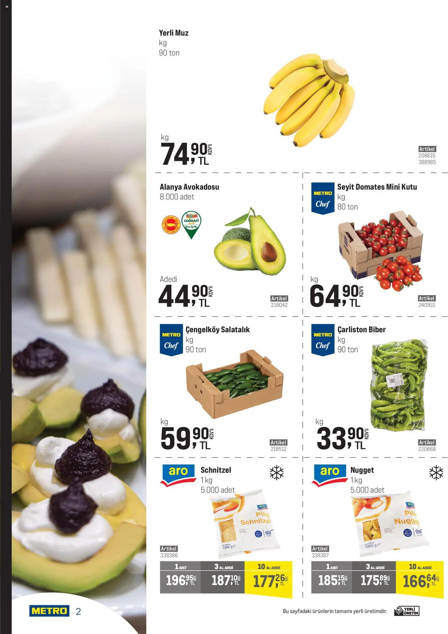 Metro - Şehir Otelleri - 10.12.2025 tarihinden itibaren geçerlidir | Sayfa: 2 | Ürünler: Domates, Muz, Piliç, Fare