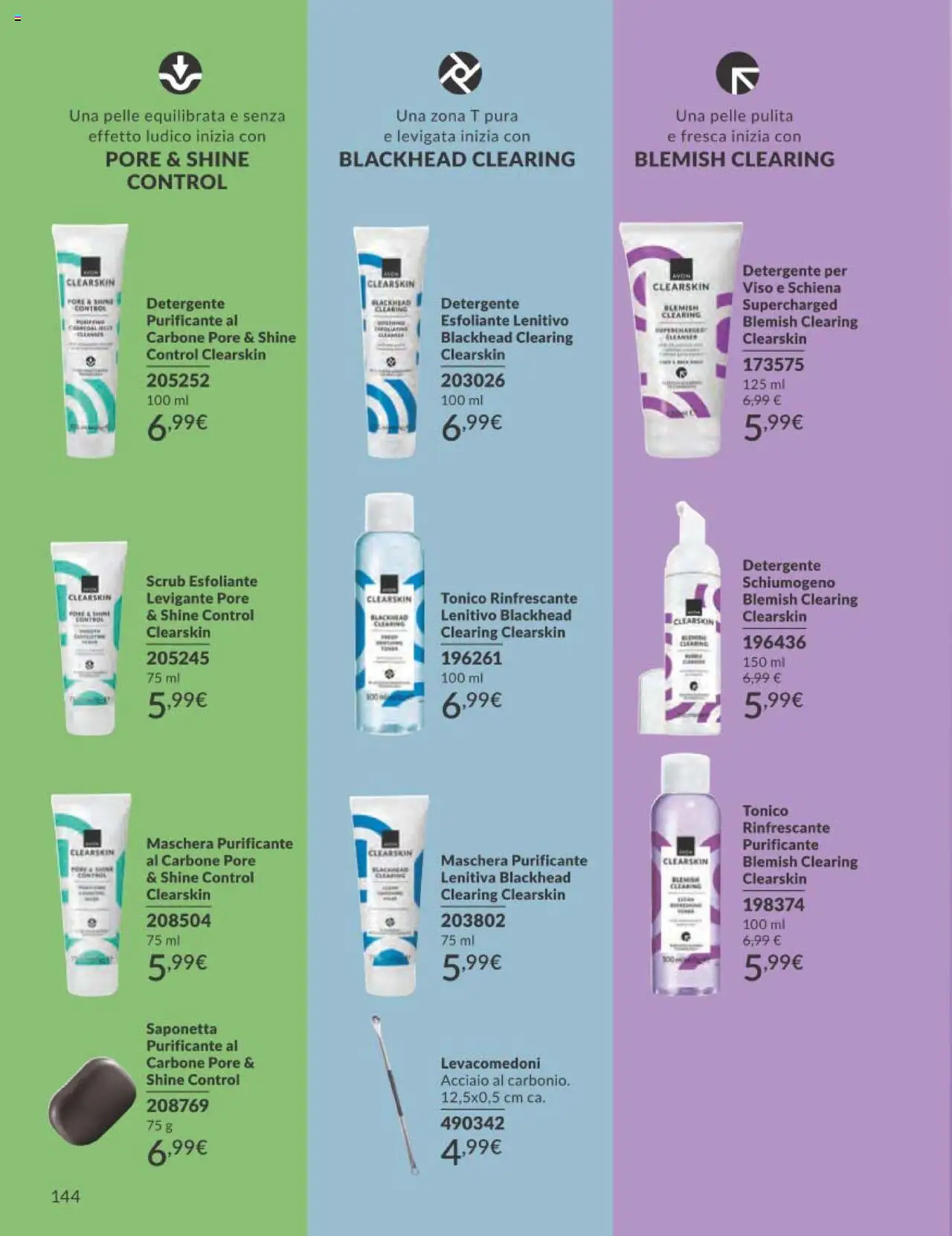Volantino Avon del 01.10.2025 | Pagina: 144 | Prodotti: Maschera, Detergente, Scrub, Saponetta