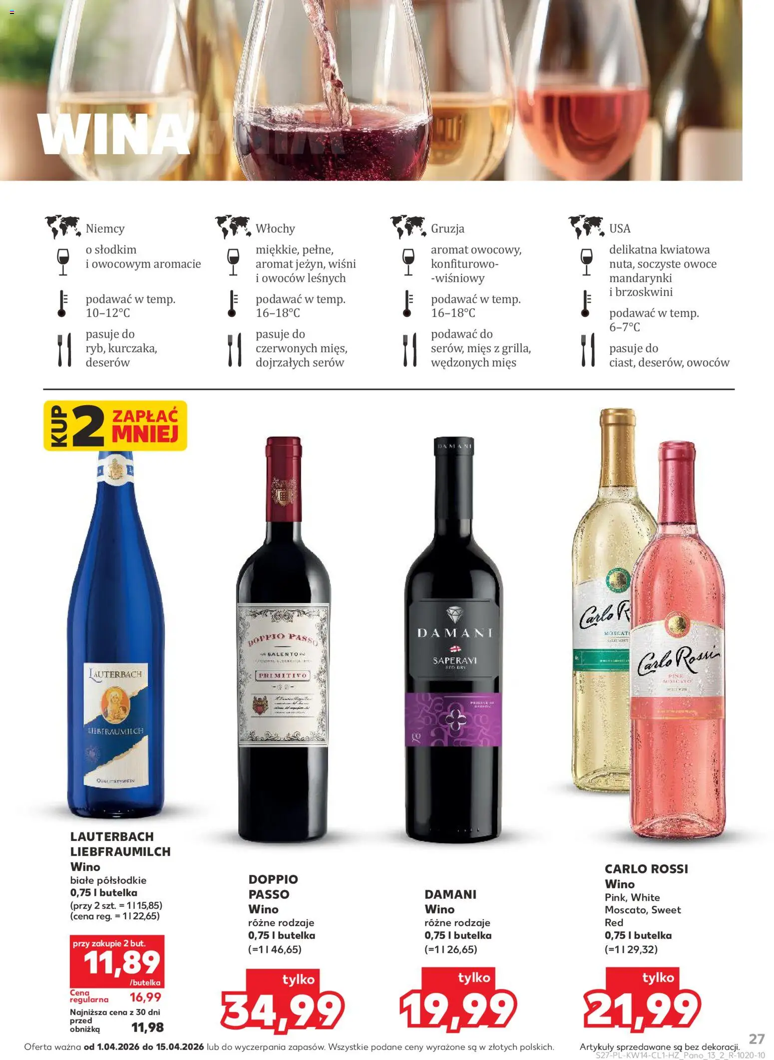 Kaufland Polsko leták - Barek od 01.04.2026 | Strana: 27 | Produkty: Primitivo