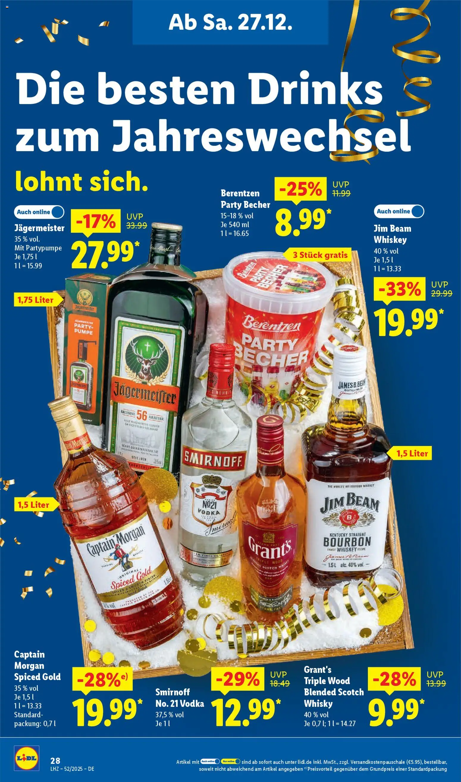 Lidl Prospekt Gladenbach – gültig ab 22.12.2025 | Seite: 46 | Produkte: Jägermeister, Vodka, Bourbon, Berentzen