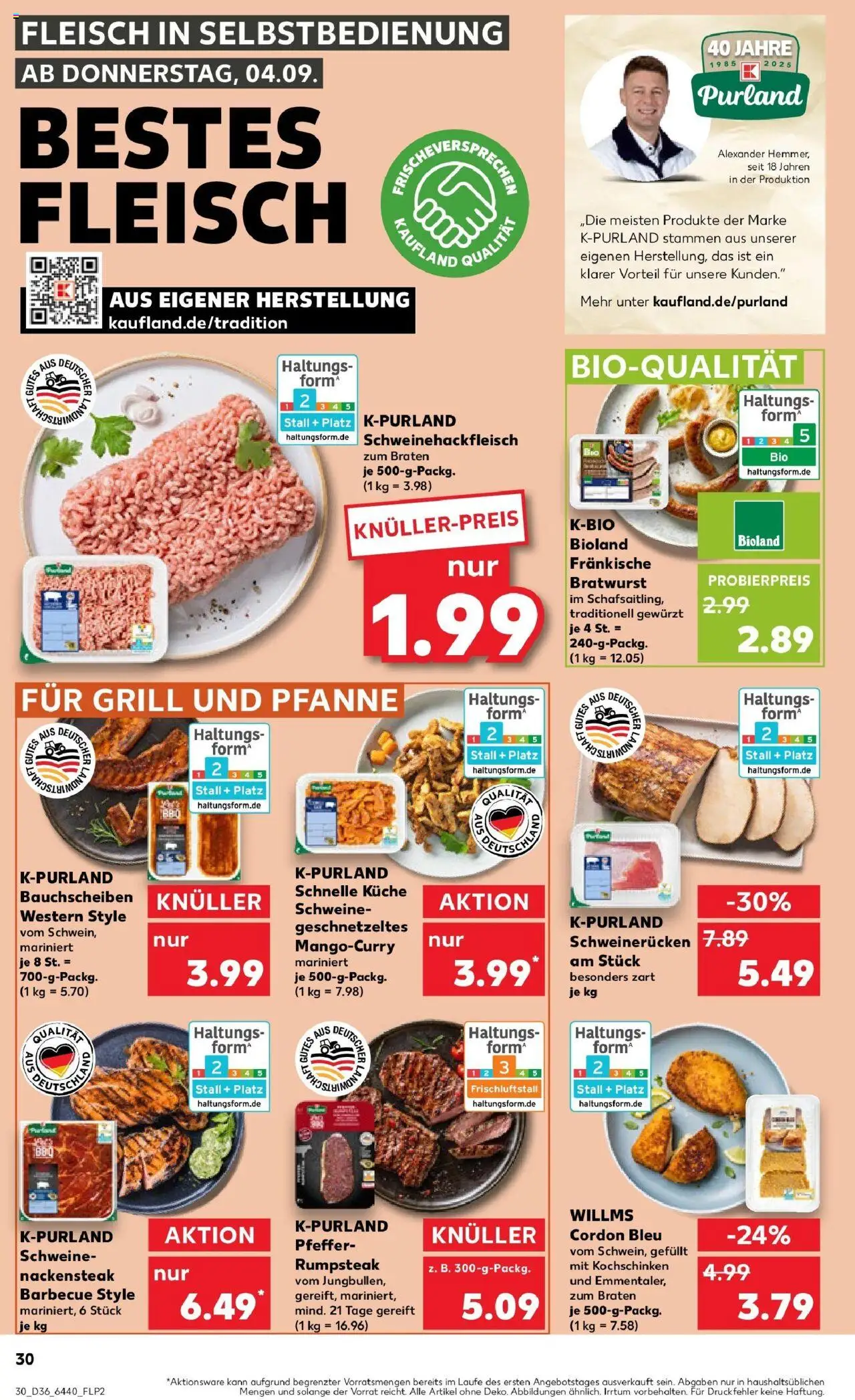 Kaufland prospekt Rüsselsheim Am Main	 – gültig ab 07.09.2025 | Seite: 30 | Produkte: Bratwurst, Mango, Schweinerucken, Fleisch