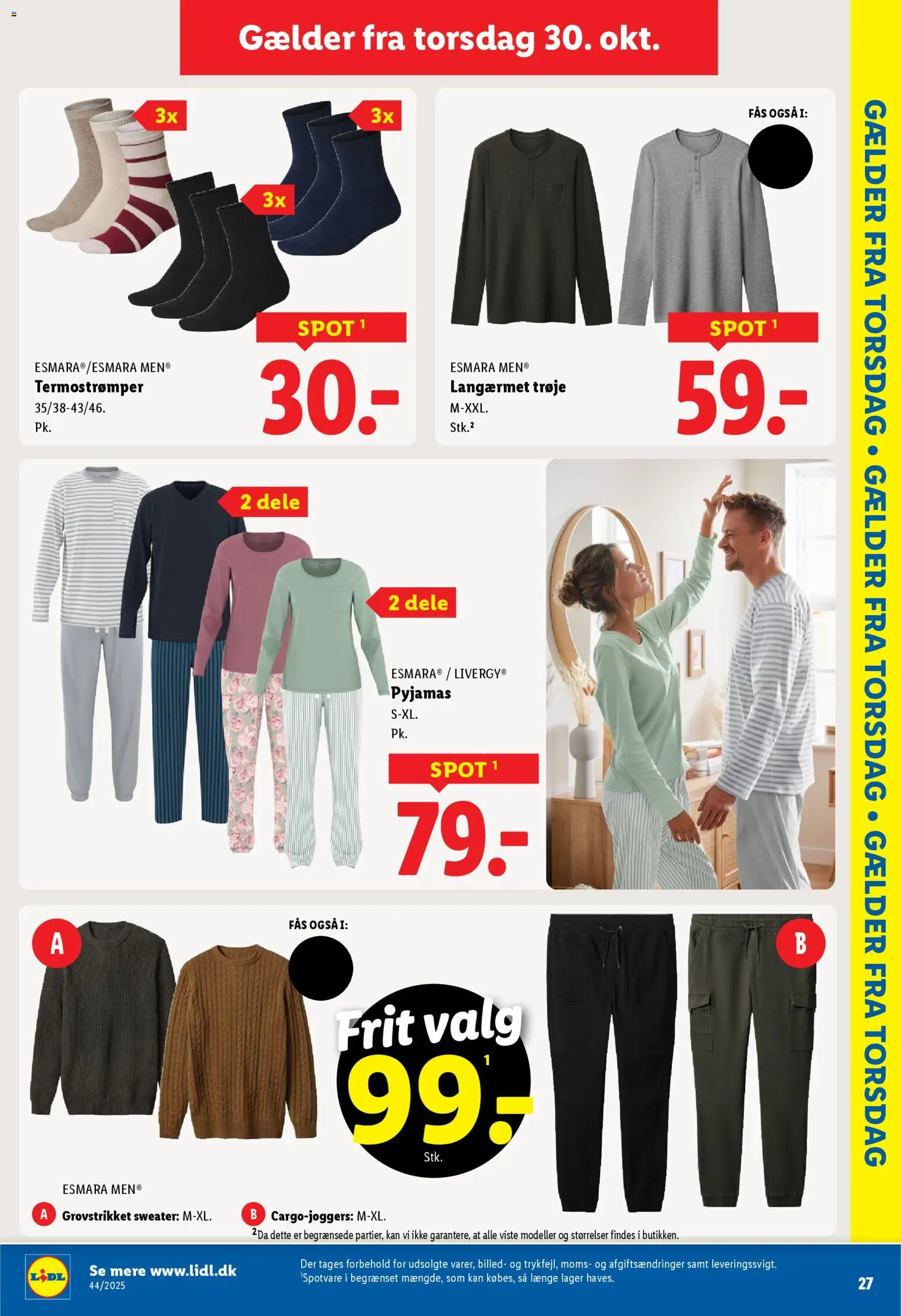 Lidl tilbudsavis – gyldig fra 26.10.2025 | Side: 15 | Produkter: Sweater, Pyjamas, Søm