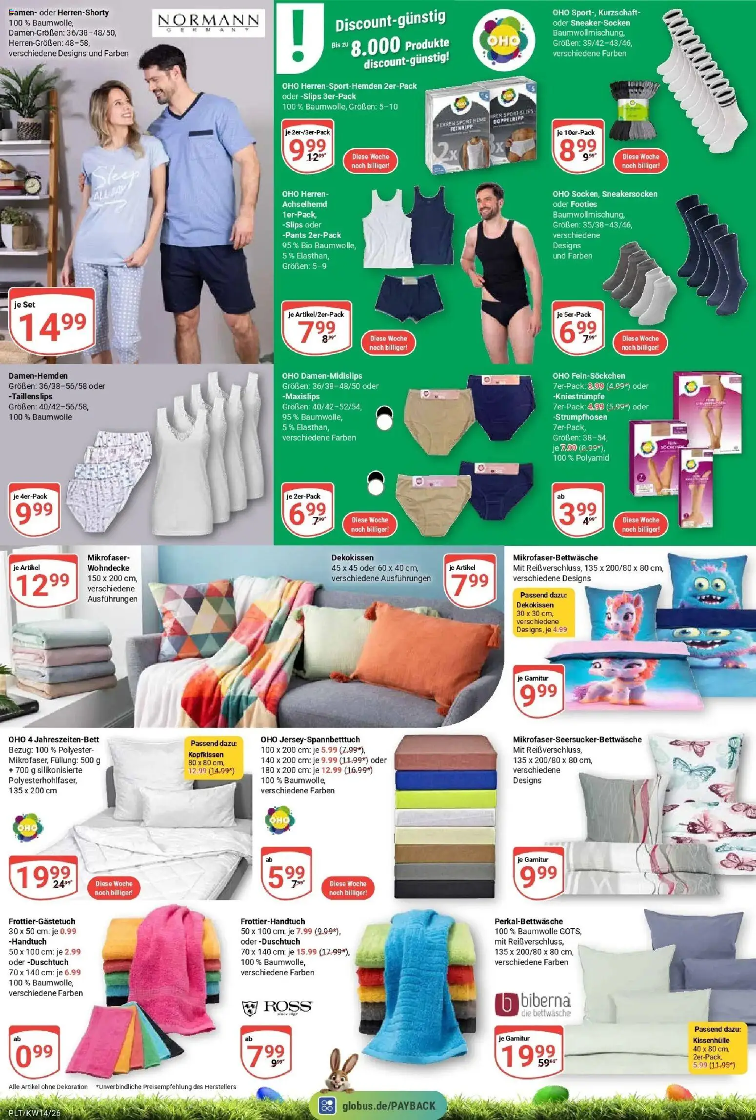 Globus prospekt Plattling	 – gültig ab 30.03.2026 | Seite: 30 | Produkte: Kniestrümpfe, Bettwäsche, Kopfkissen