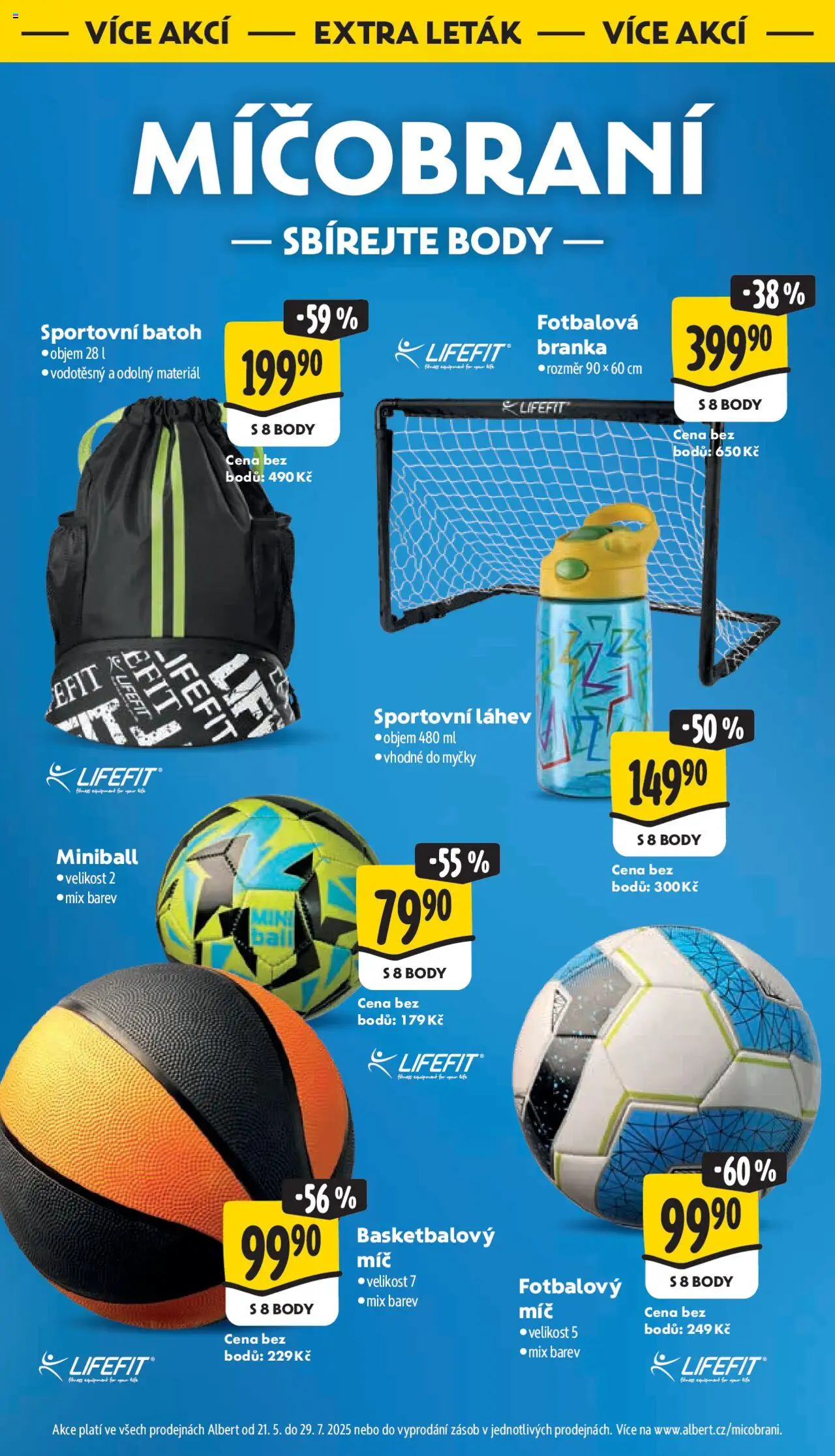 Albert leták - Supermarket od 18.06.2025 | Strana: 46 | Produkty: Batoh, Basketbalový míč, Láhev, Fotbalová branka