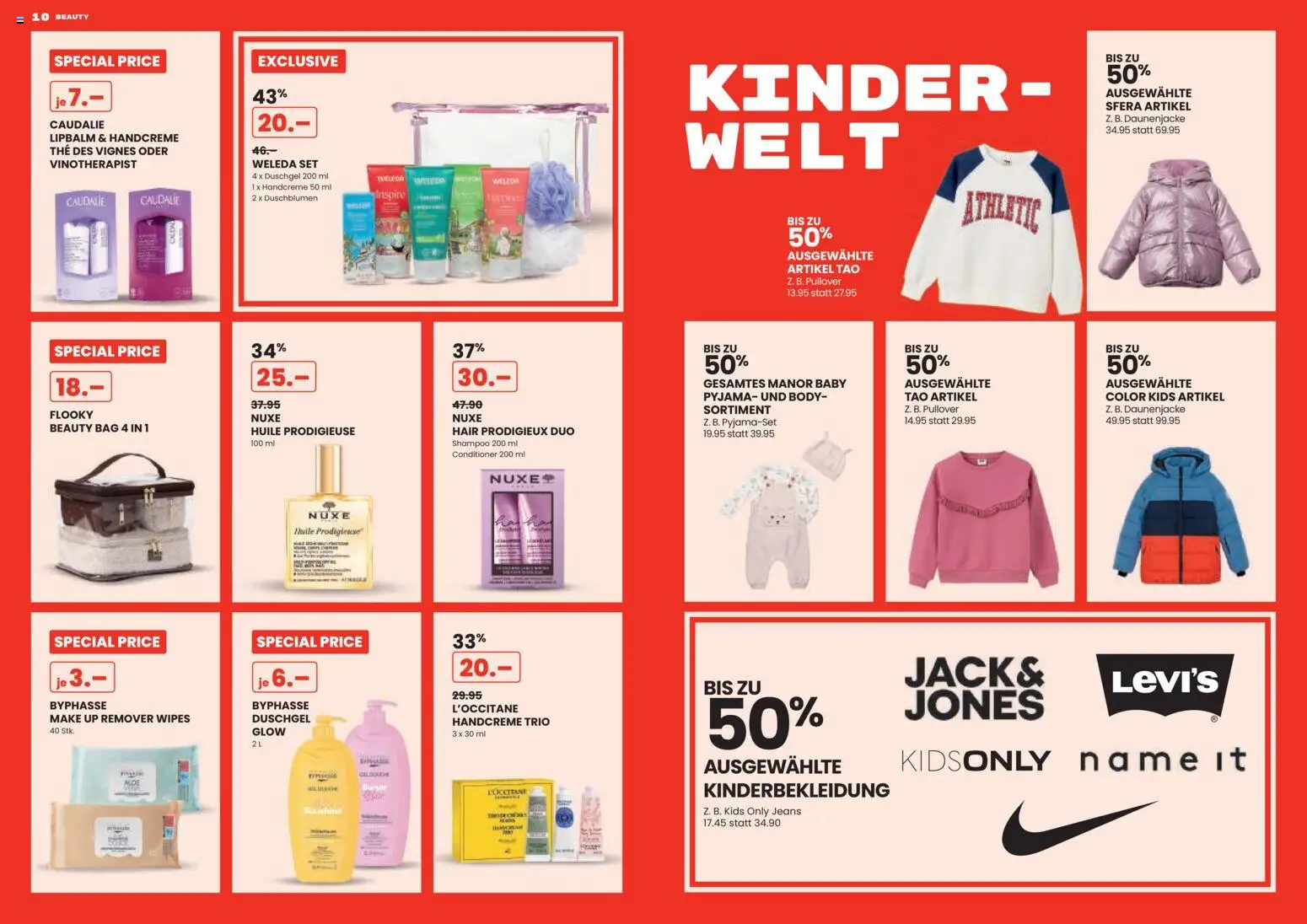 Manor Aktionen Sale – gültig ab 25.12.2025 | Seite: 6 | Produkte: Shampoo, Handcreme, Pyjama, Jeans