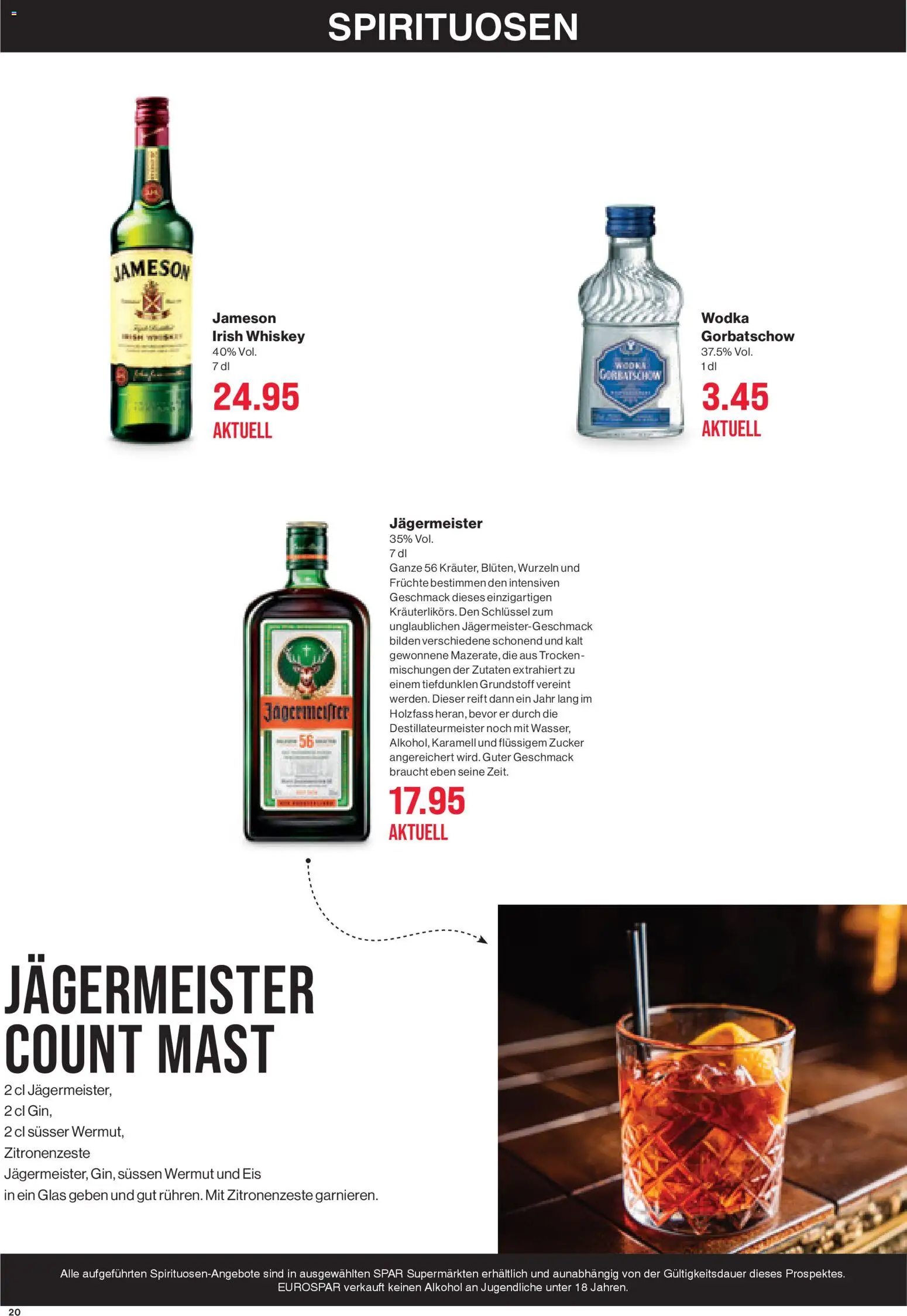 SPAR Aktionen – gültig ab 13.11.2025 | Seite: 20 | Produkte: Bilden, Früchte, Wodka, Whiskey