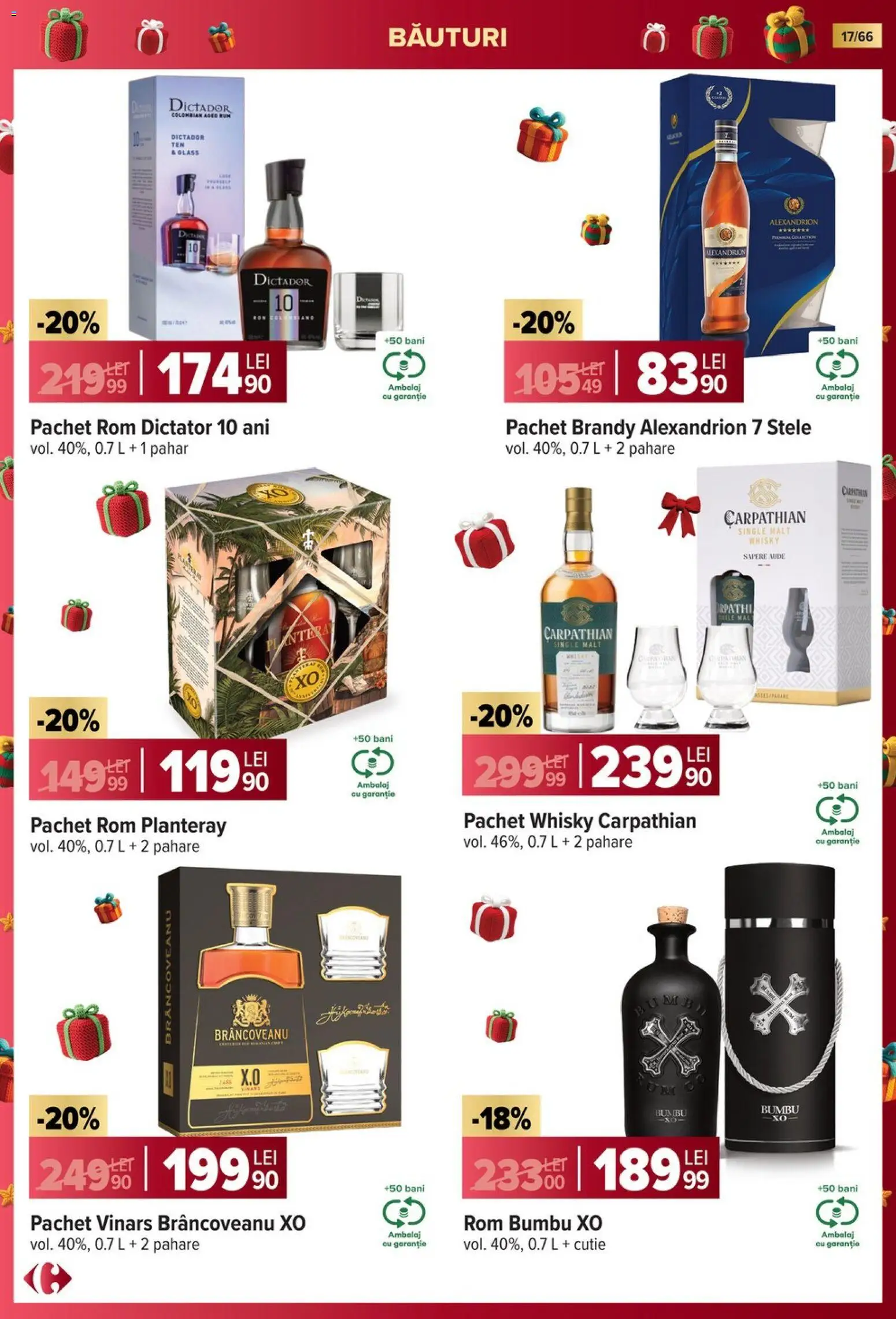 Noul catalog Carrefour – valabil de la 19.11.2025 | Pagină: 17 | Produse: Pahare, Cutie, Rom