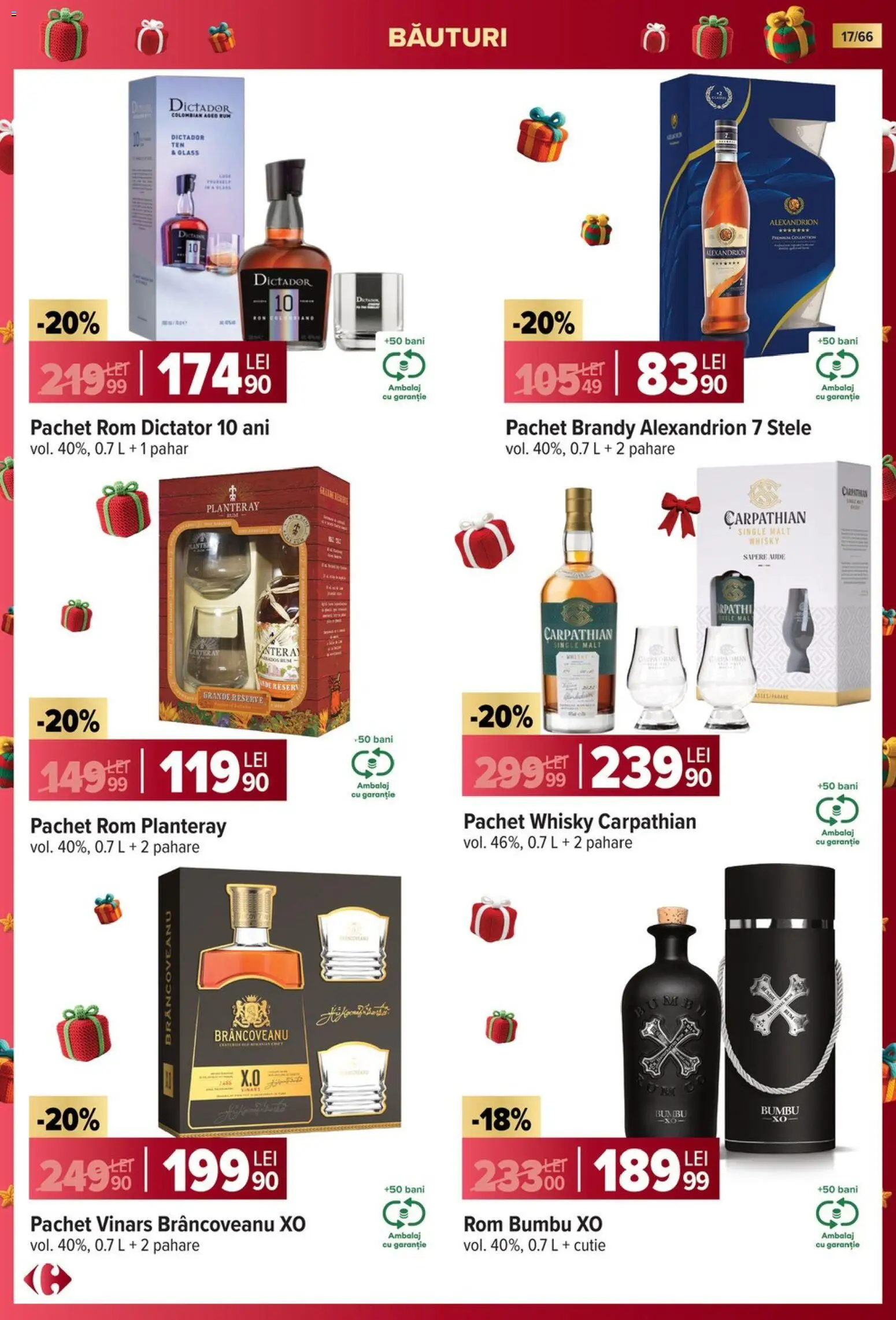 Noul catalog Carrefour – valabil de la 19.11.2025 | Pagină: 17 | Produse: Pahare, Cutie, Rom