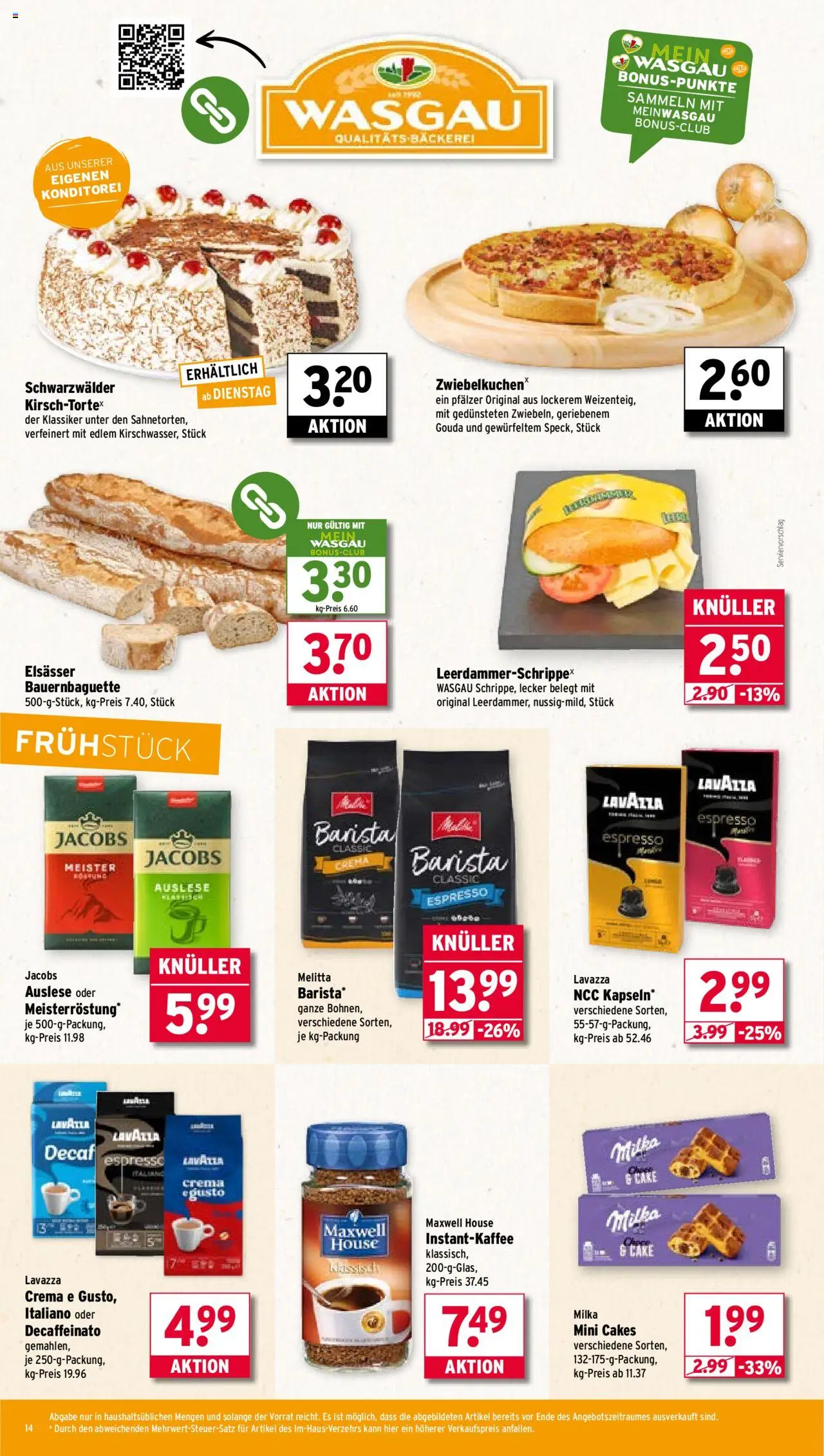Wasgau Prospekt 	 – gültig ab 22.09.2025 | Seite: 14 | Produkte: Melitta, Lavazza, Gouda, Milka
